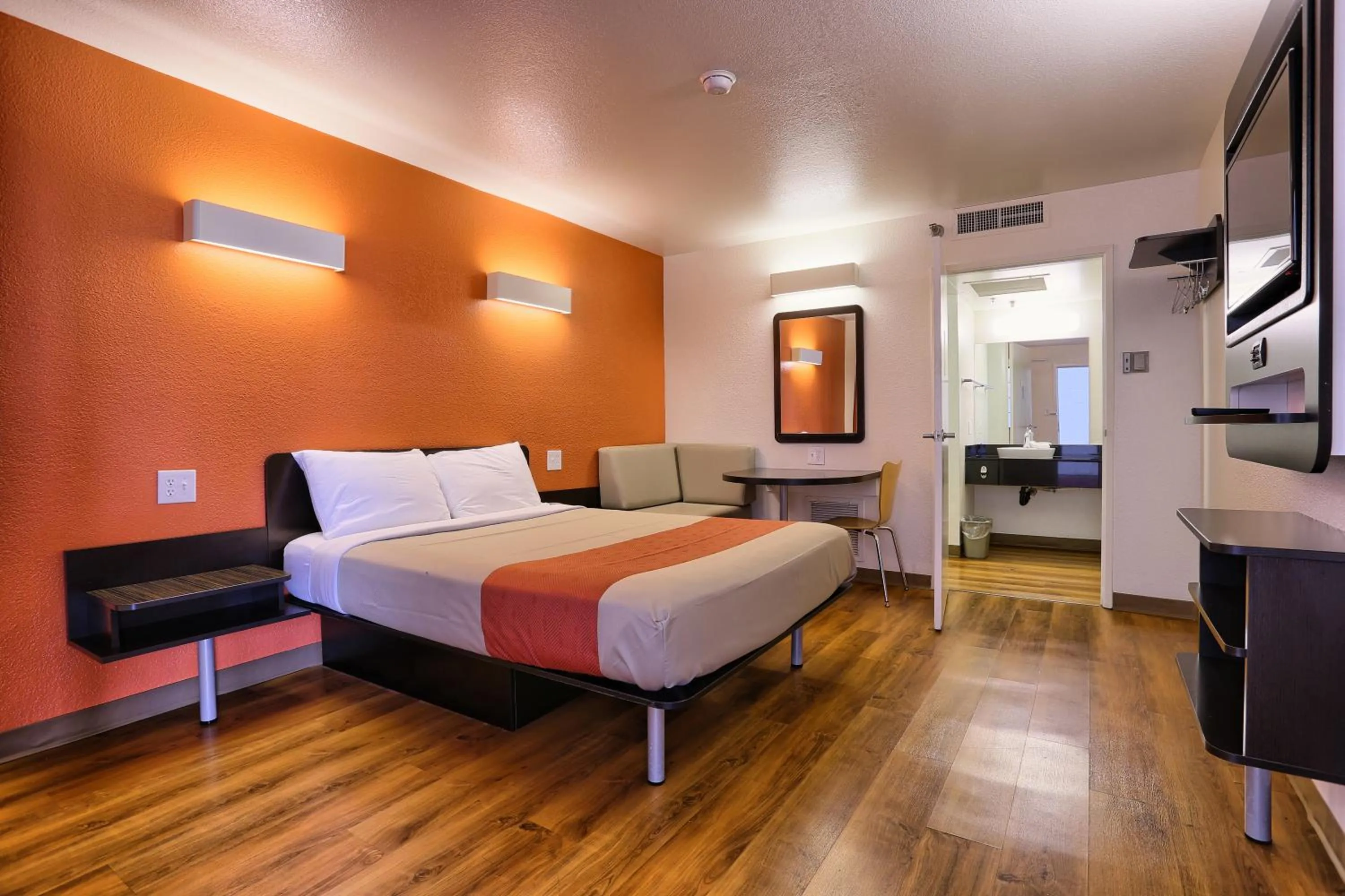 Bed in Motel 6-Petaluma, CA