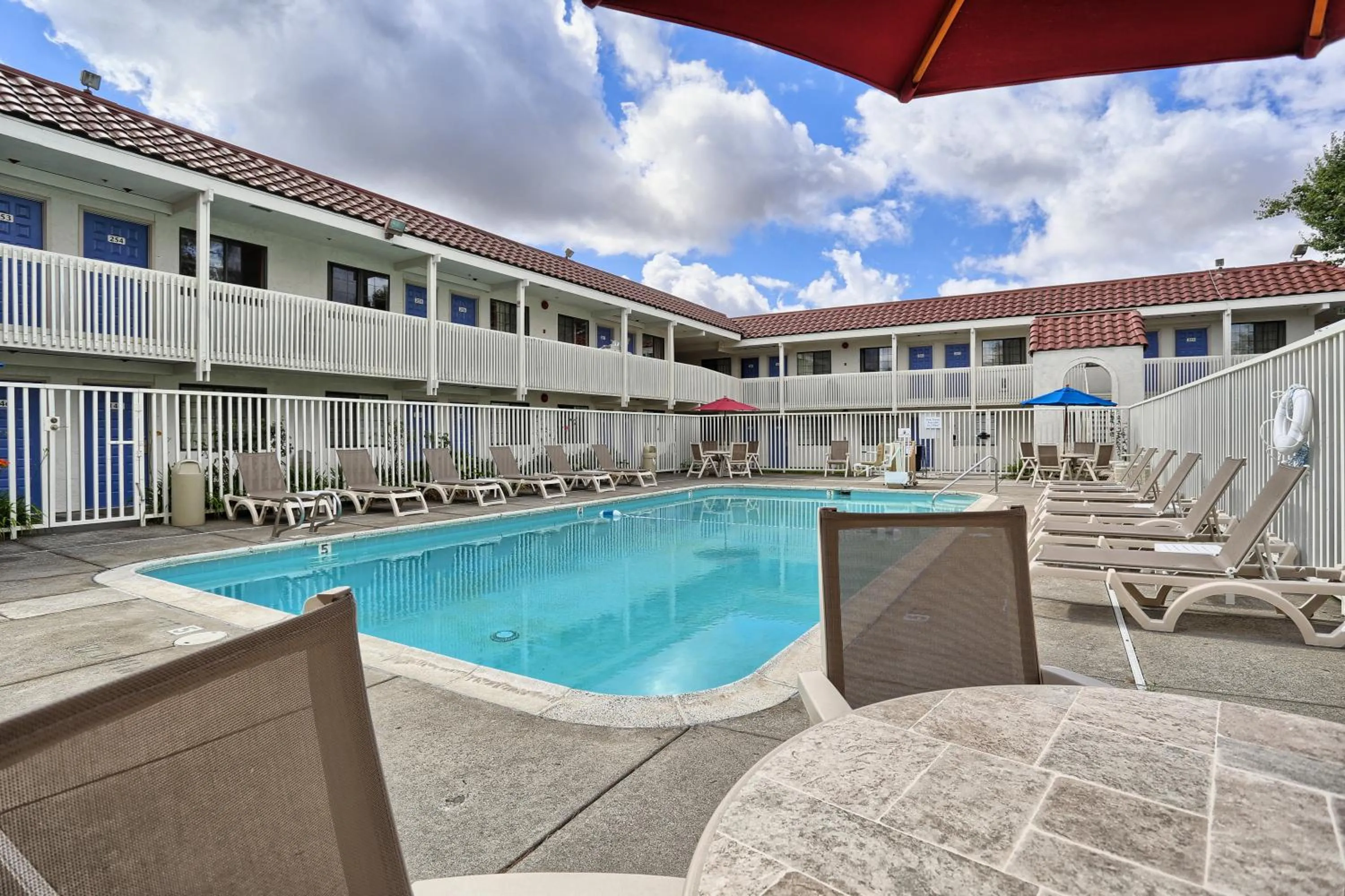 Swimming pool in Motel 6-Petaluma, CA