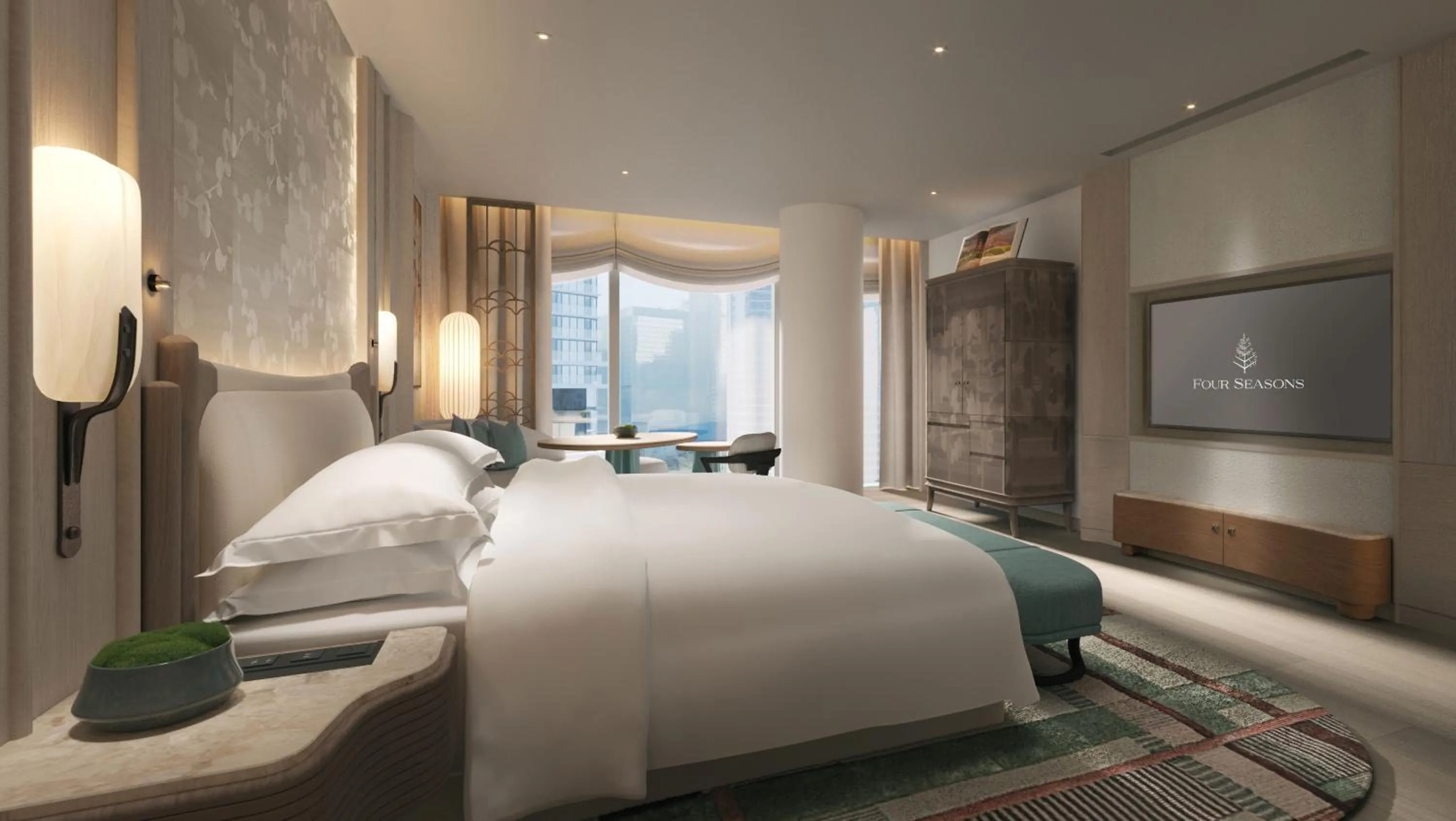 Bedroom, Bed in Four Seasons Hotel Tokyo at Marunouchi