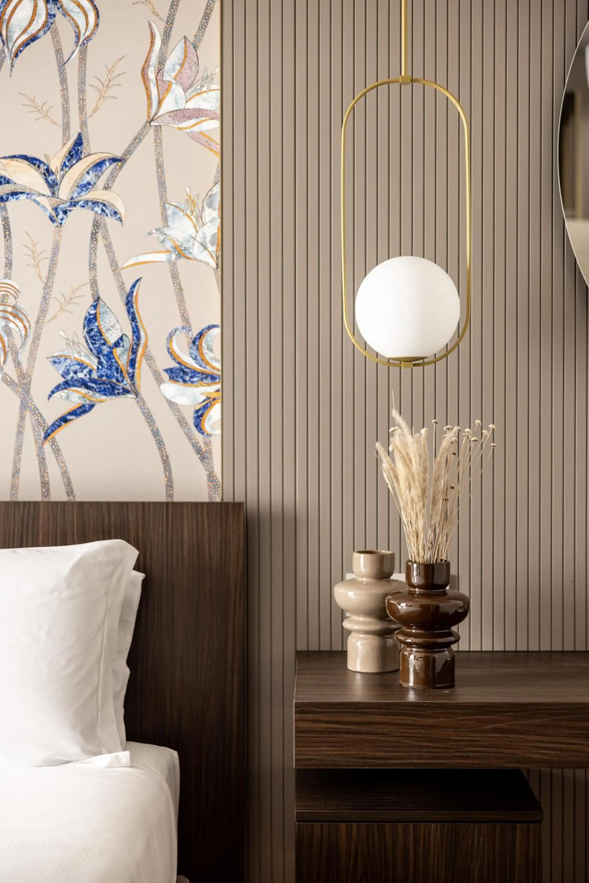 Decorative detail, Bed in Aramis Deluxe Rooms