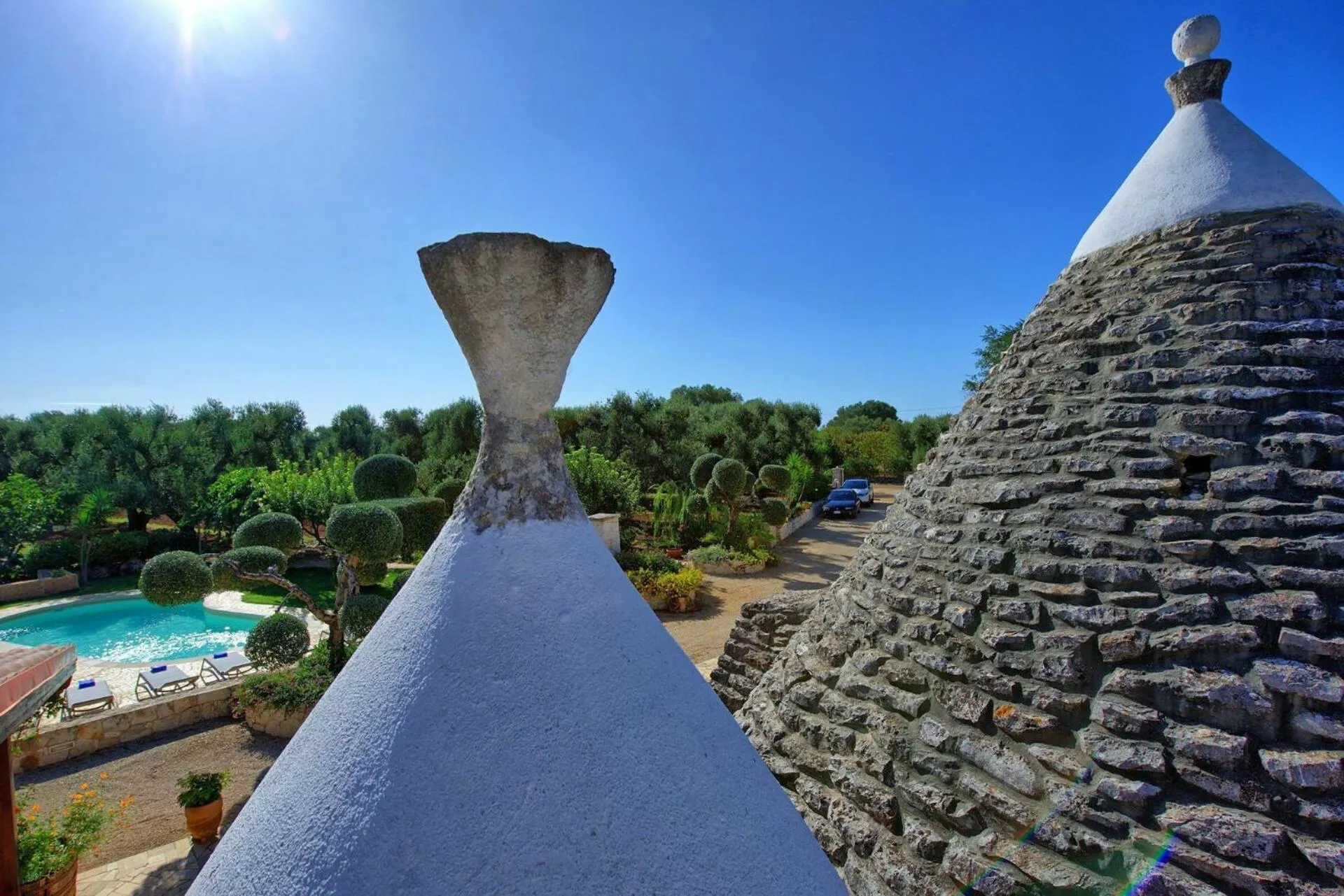 Pool view in Trullo Santo Stefano by PosarelliVillas