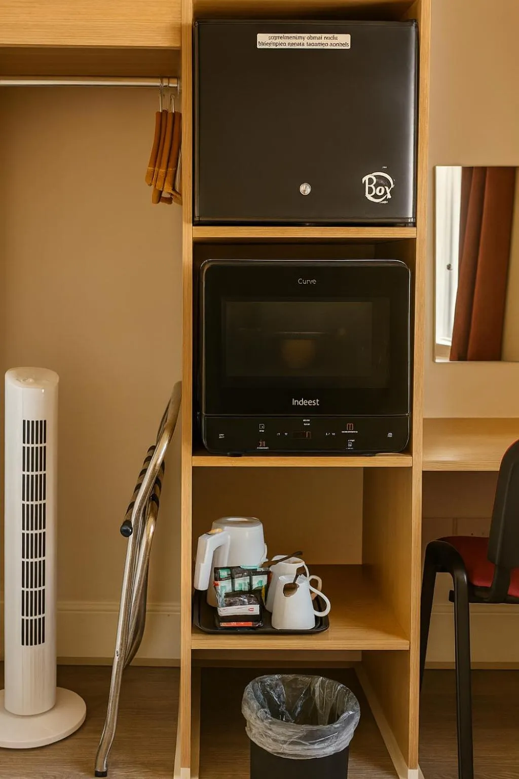 microwave in The Railway Sleeper Lodge