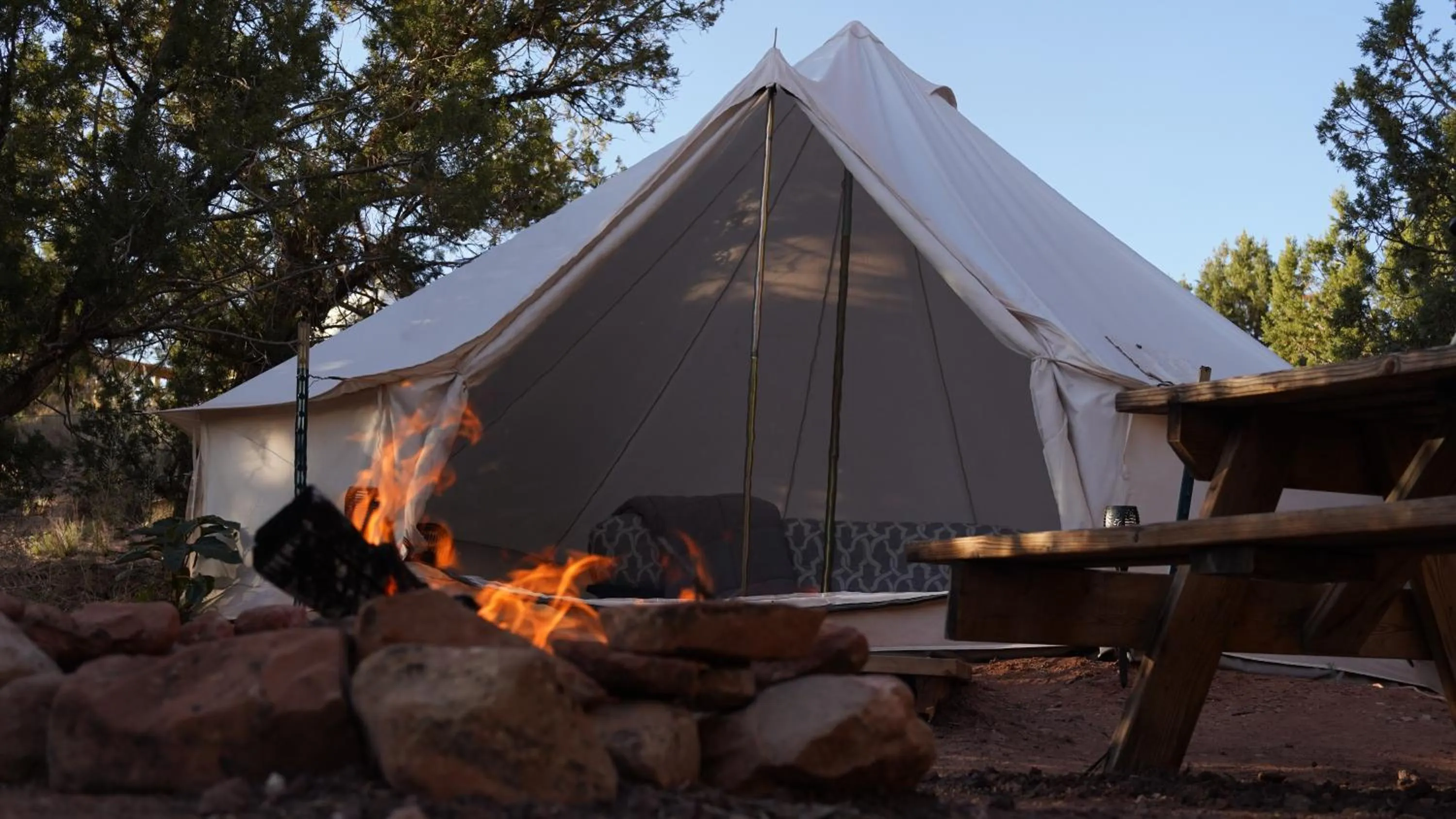 Dining area in Zion View Camping