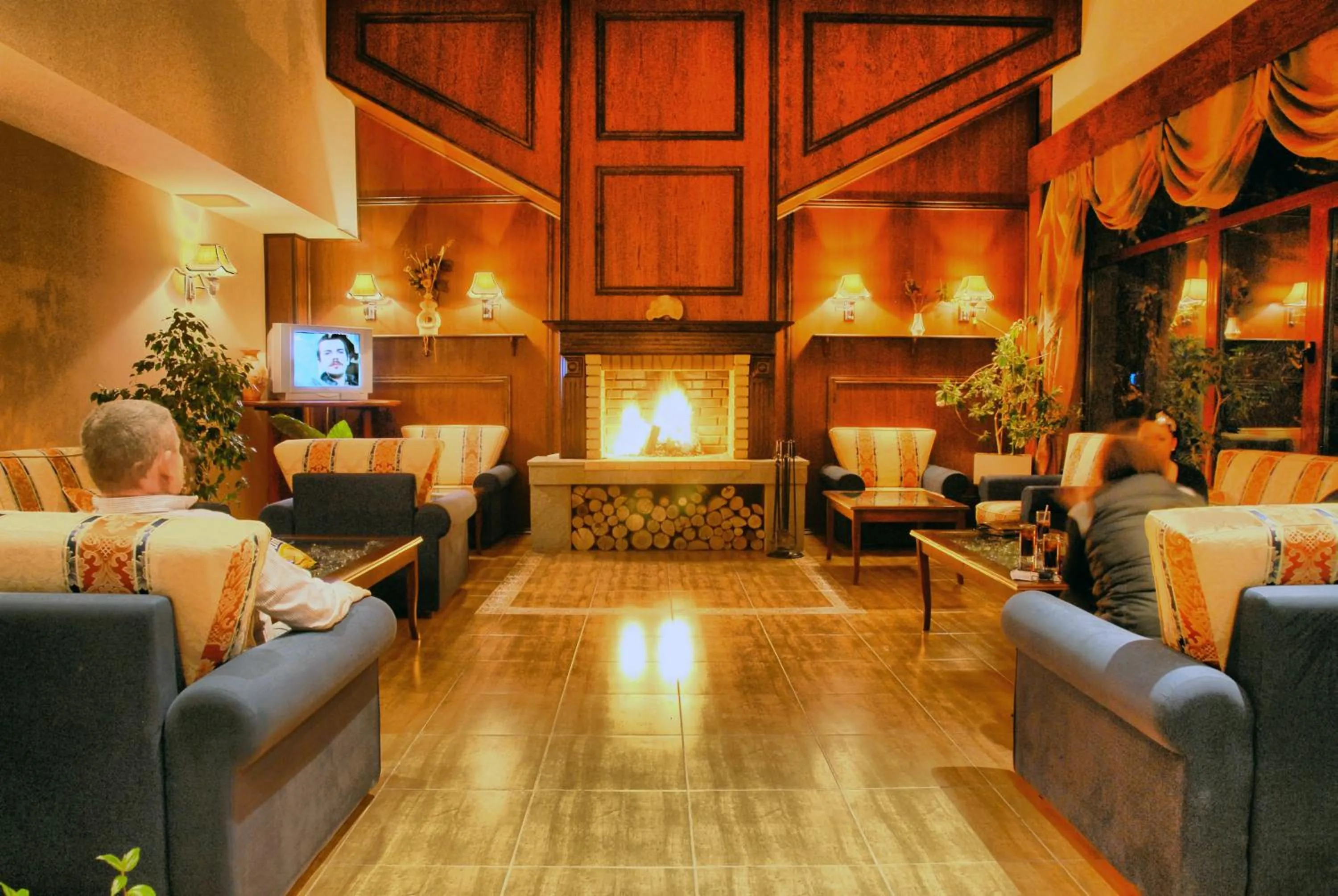 Communal lounge/ TV room in Hotel Prespa