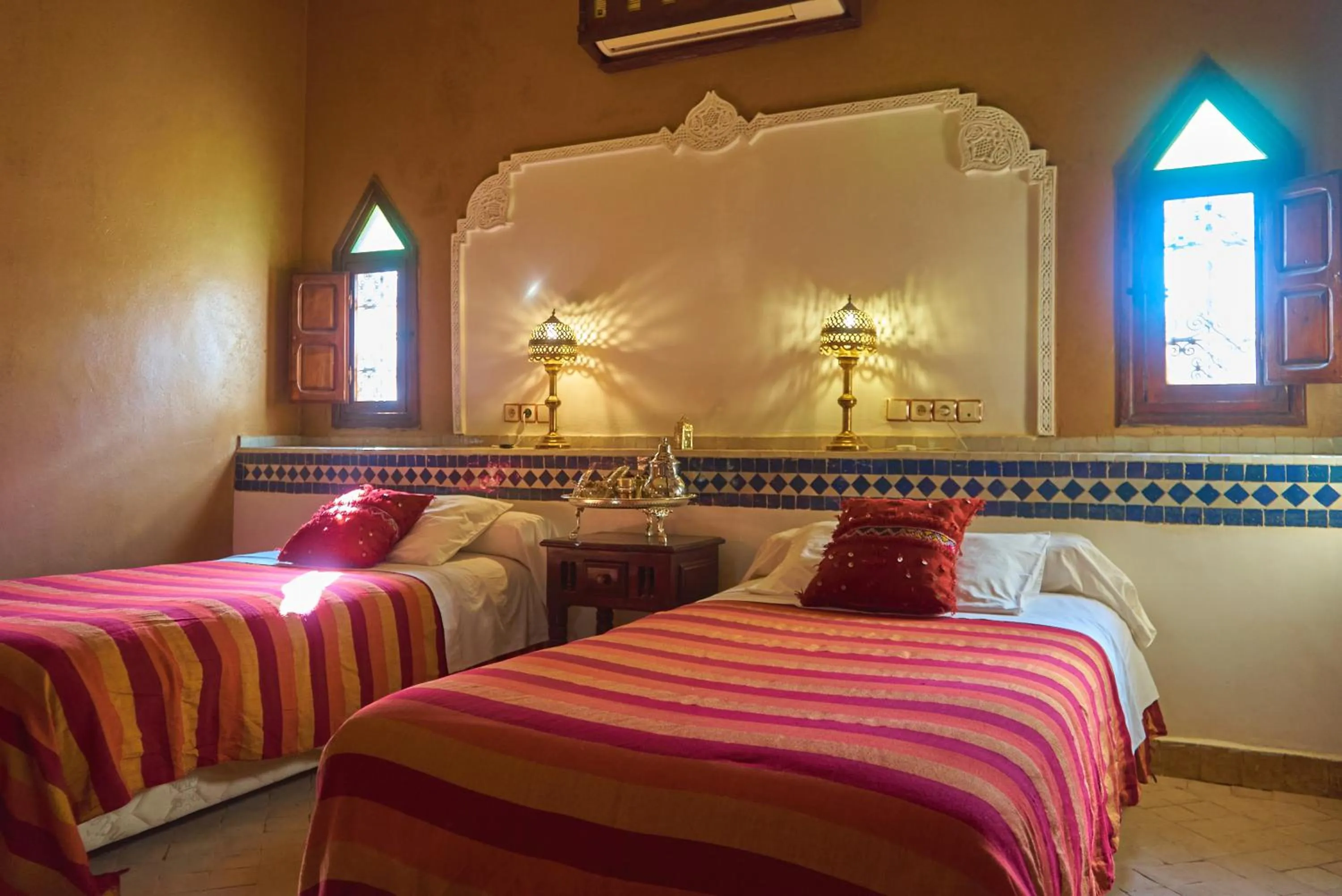 Bed in Hotel Kasbah Azalay