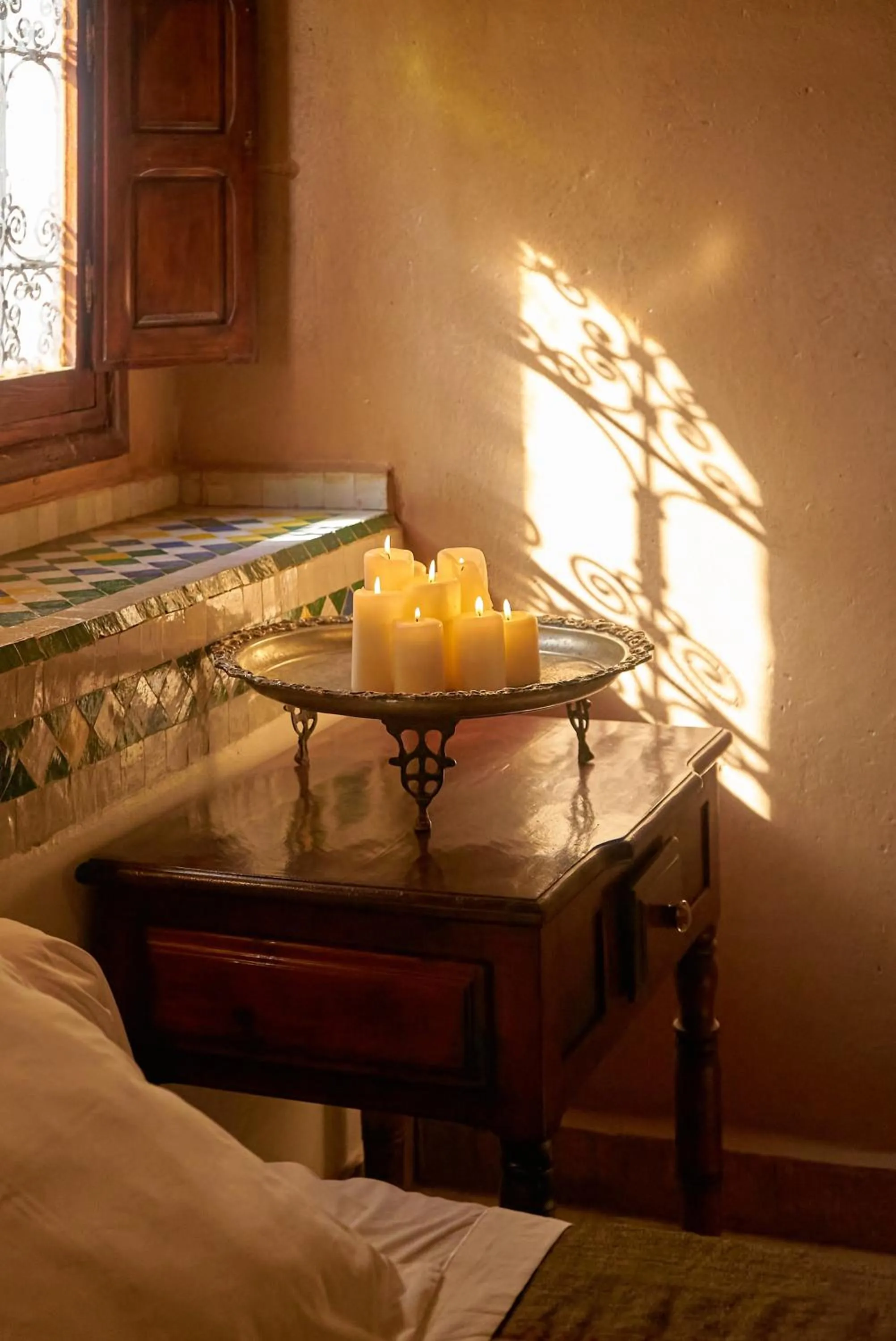 Bed in Hotel Kasbah Azalay