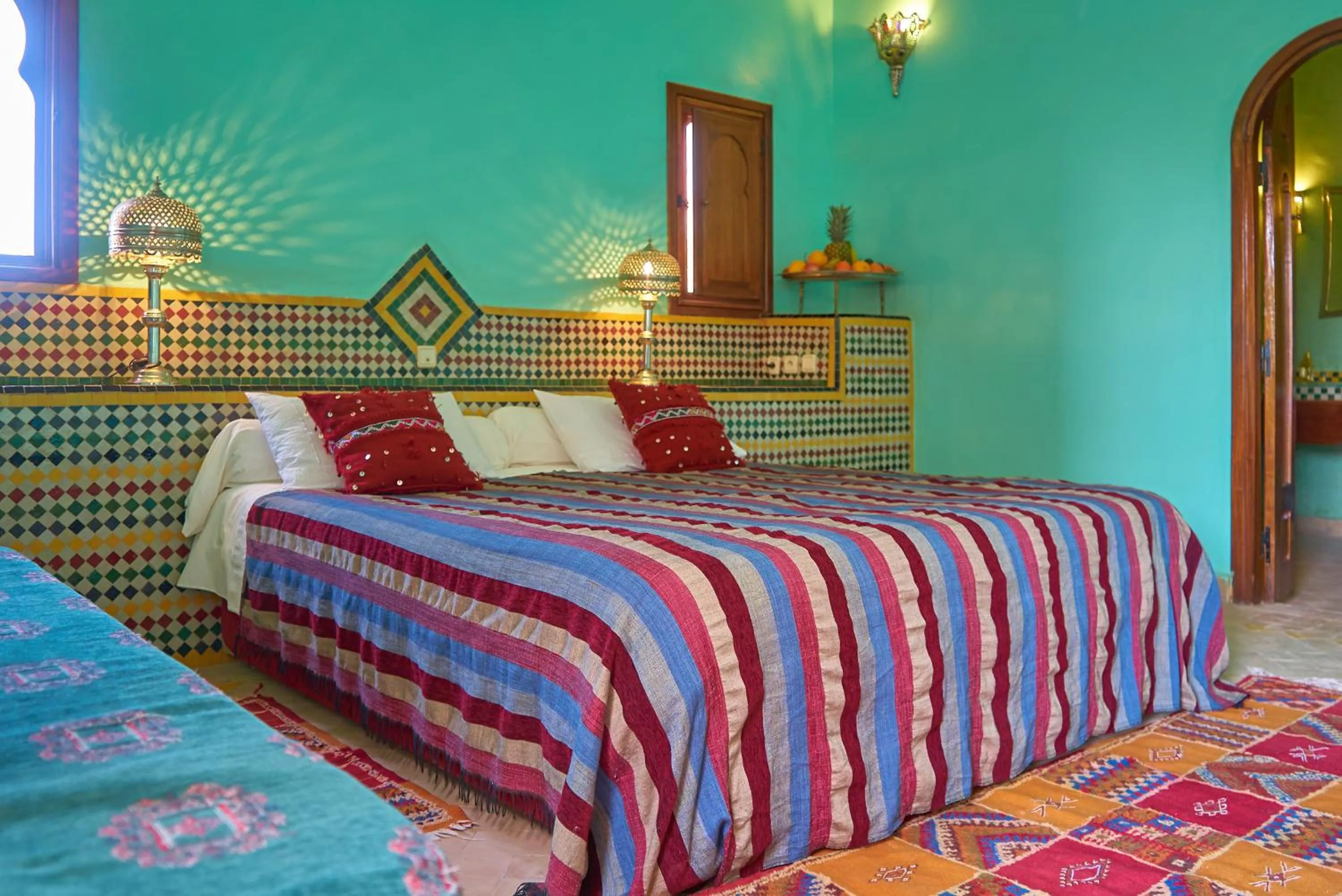 Bed in Hotel Kasbah Azalay