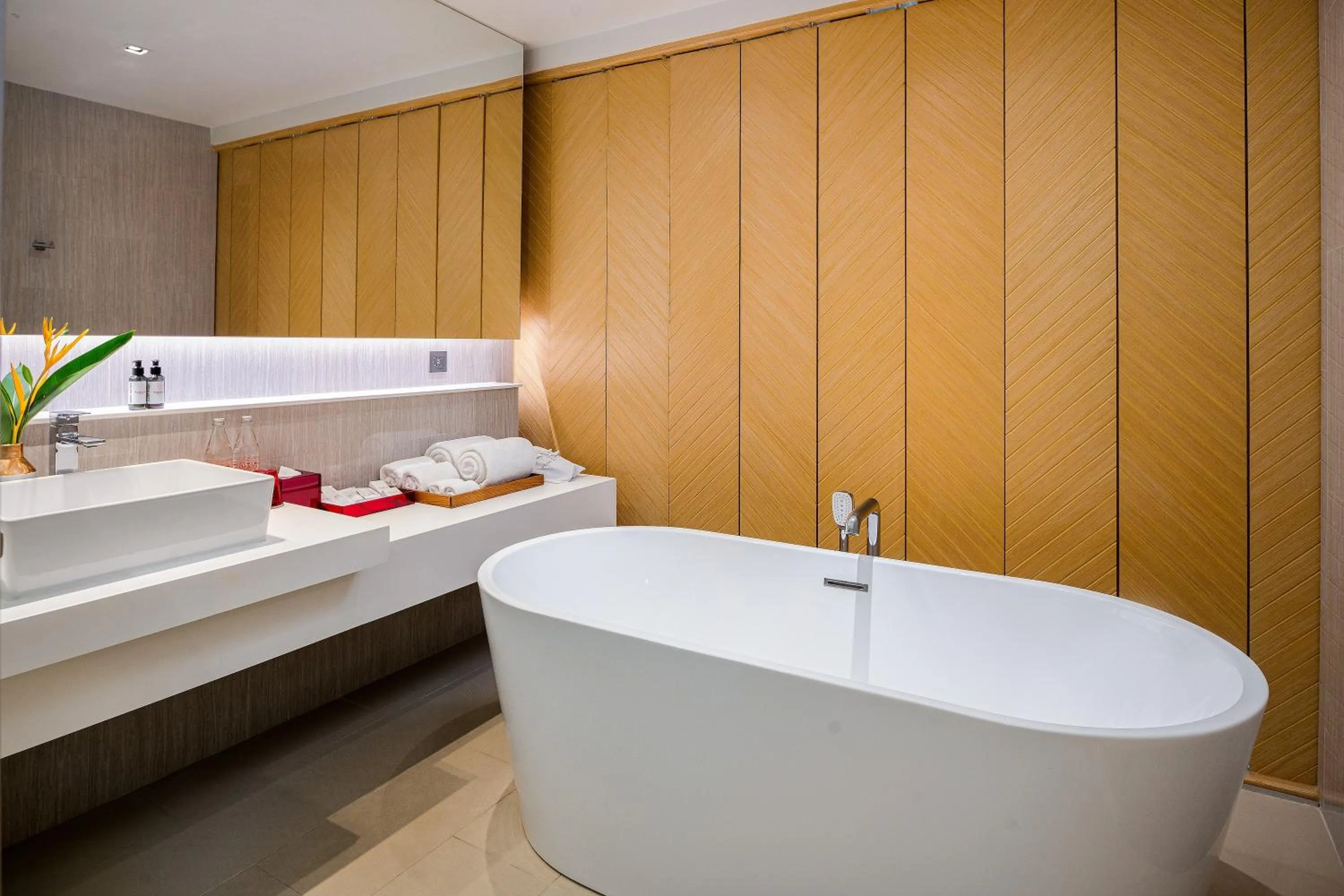 Bathroom, Bed in Ramada Resort by Wyndham Khao Lak