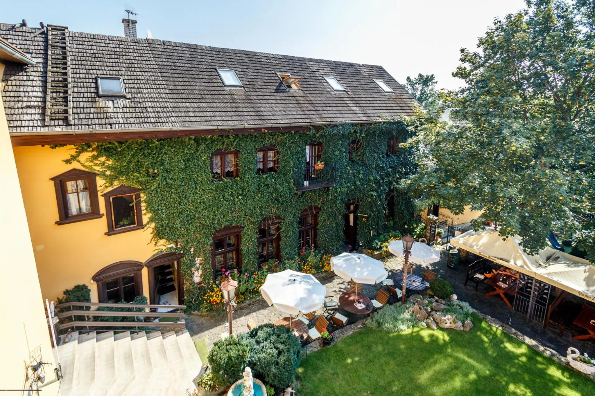 Garden view in Penzión - Restaurant Atrium