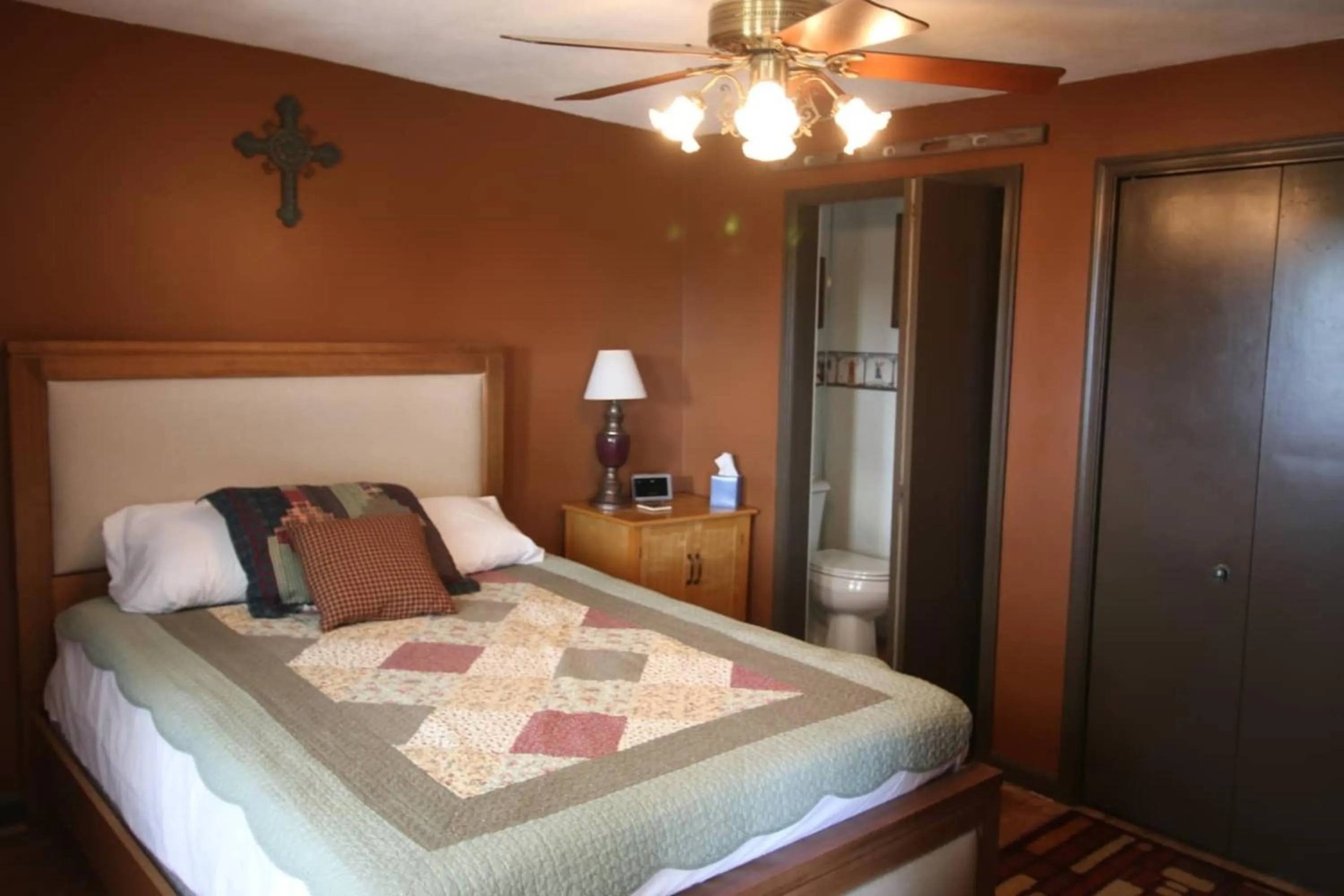 Bedroom, Bed in Awesome Flat Top Farmhouse