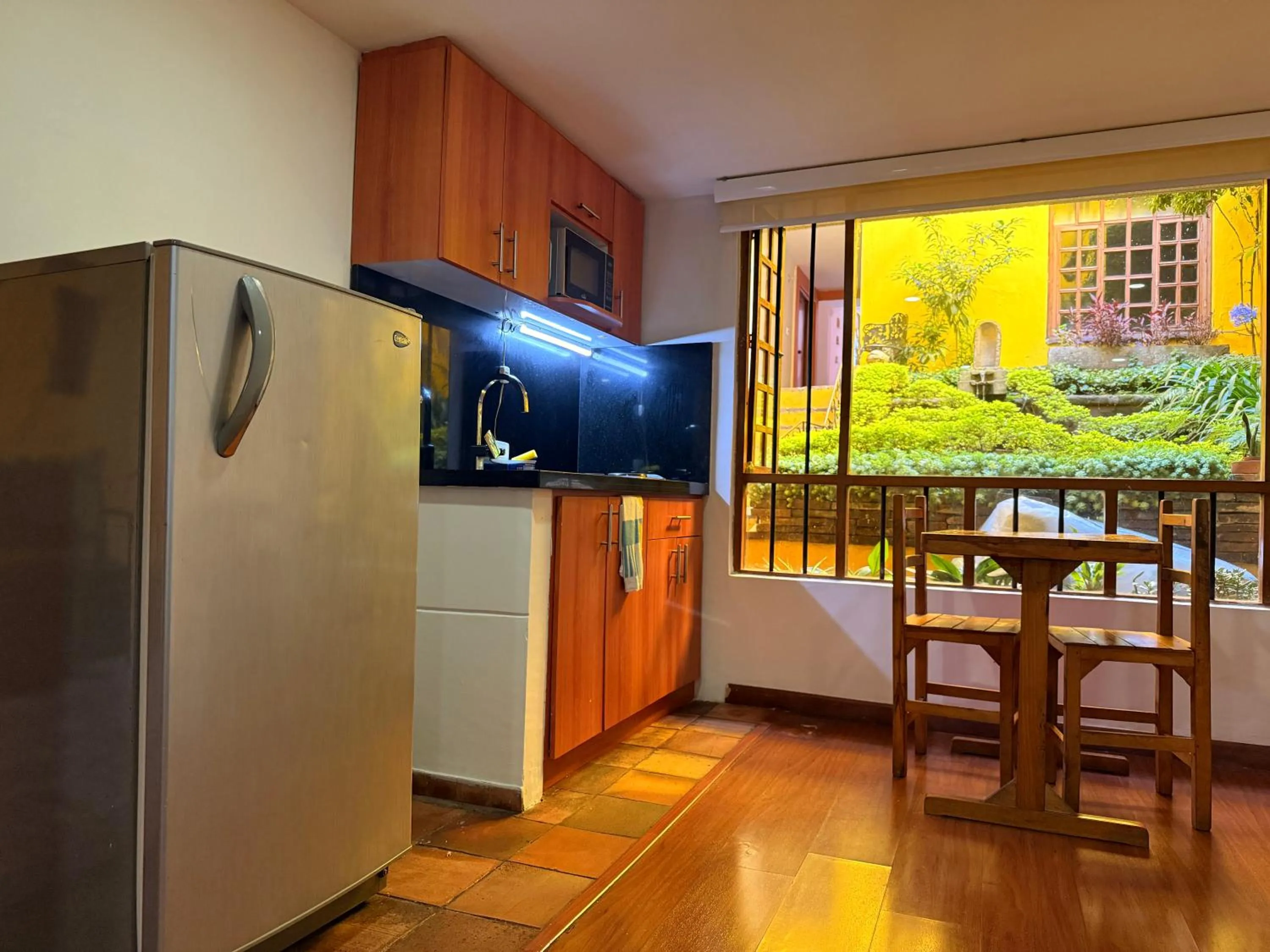 Garden view in Apartaestudios La Candelaria