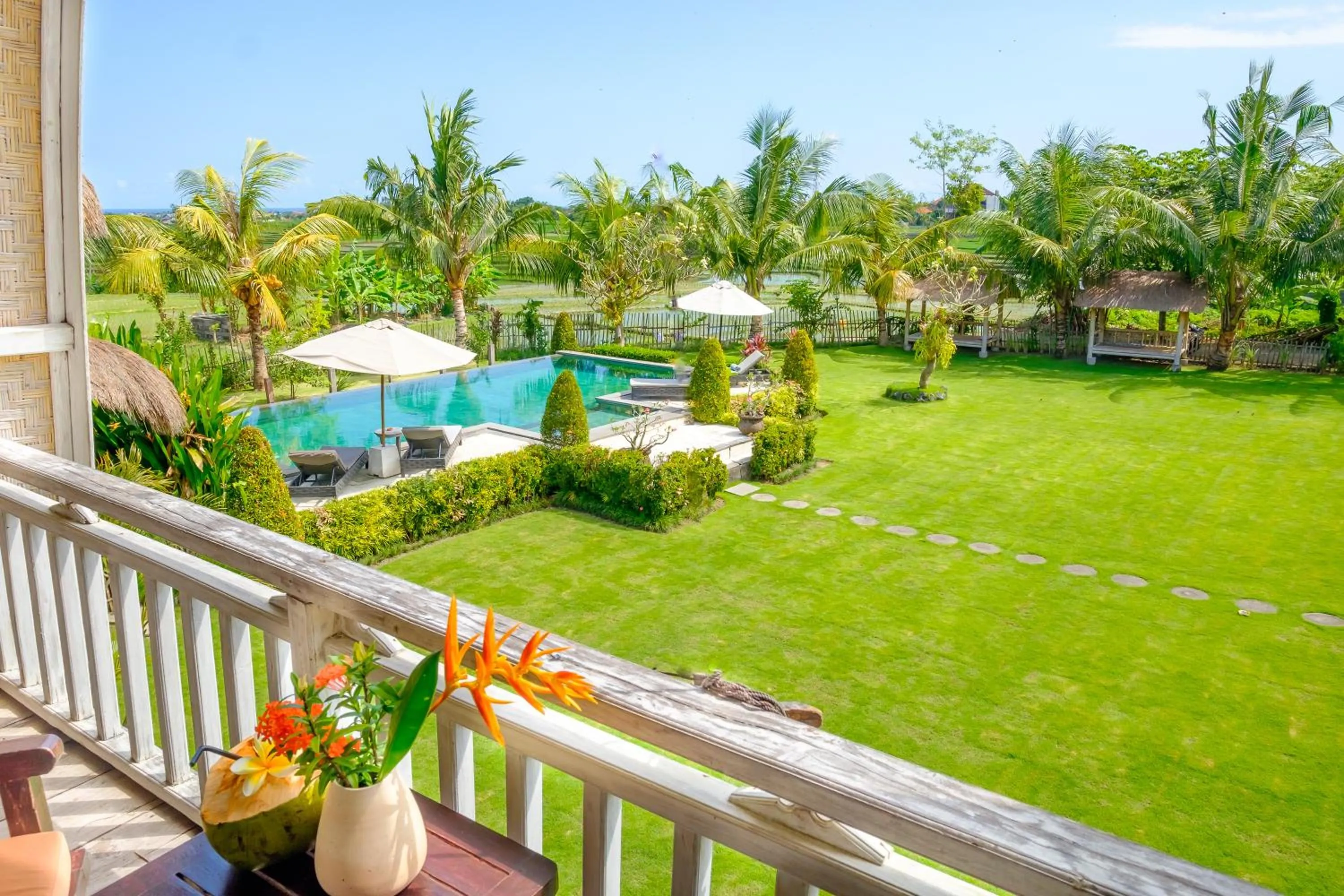 Balcony/Terrace in Canggu Wooden Green Paradise