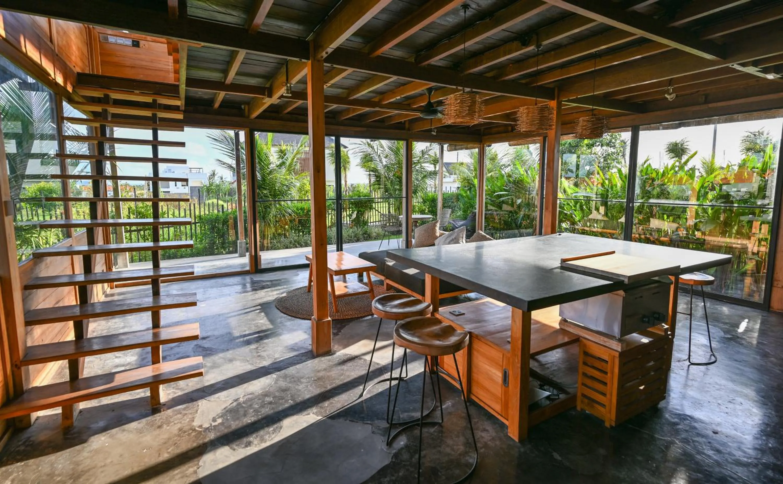 Living room in Canggu Wooden Green Paradise