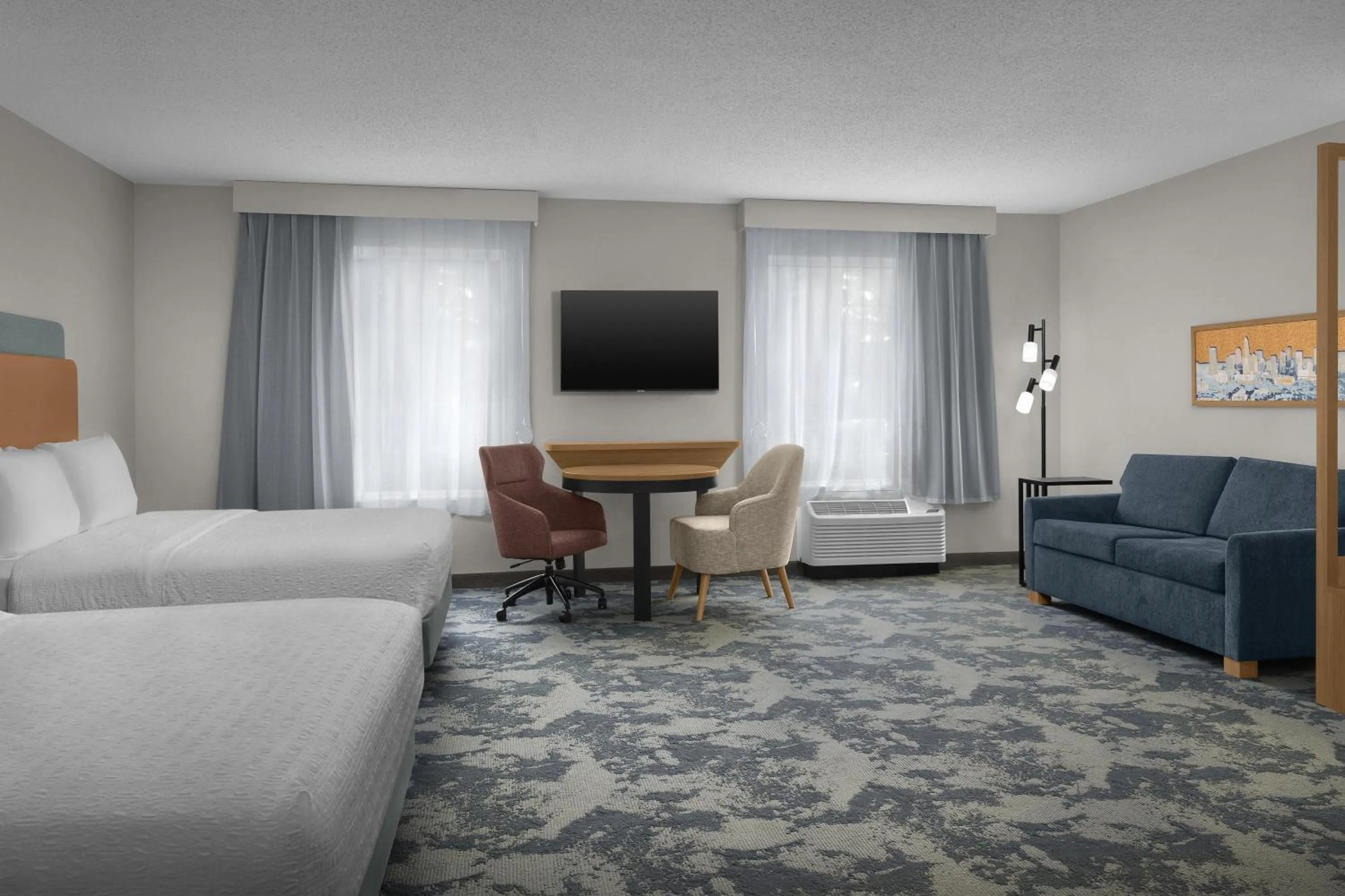Bed in Hampton Inn & Suites Huntersville