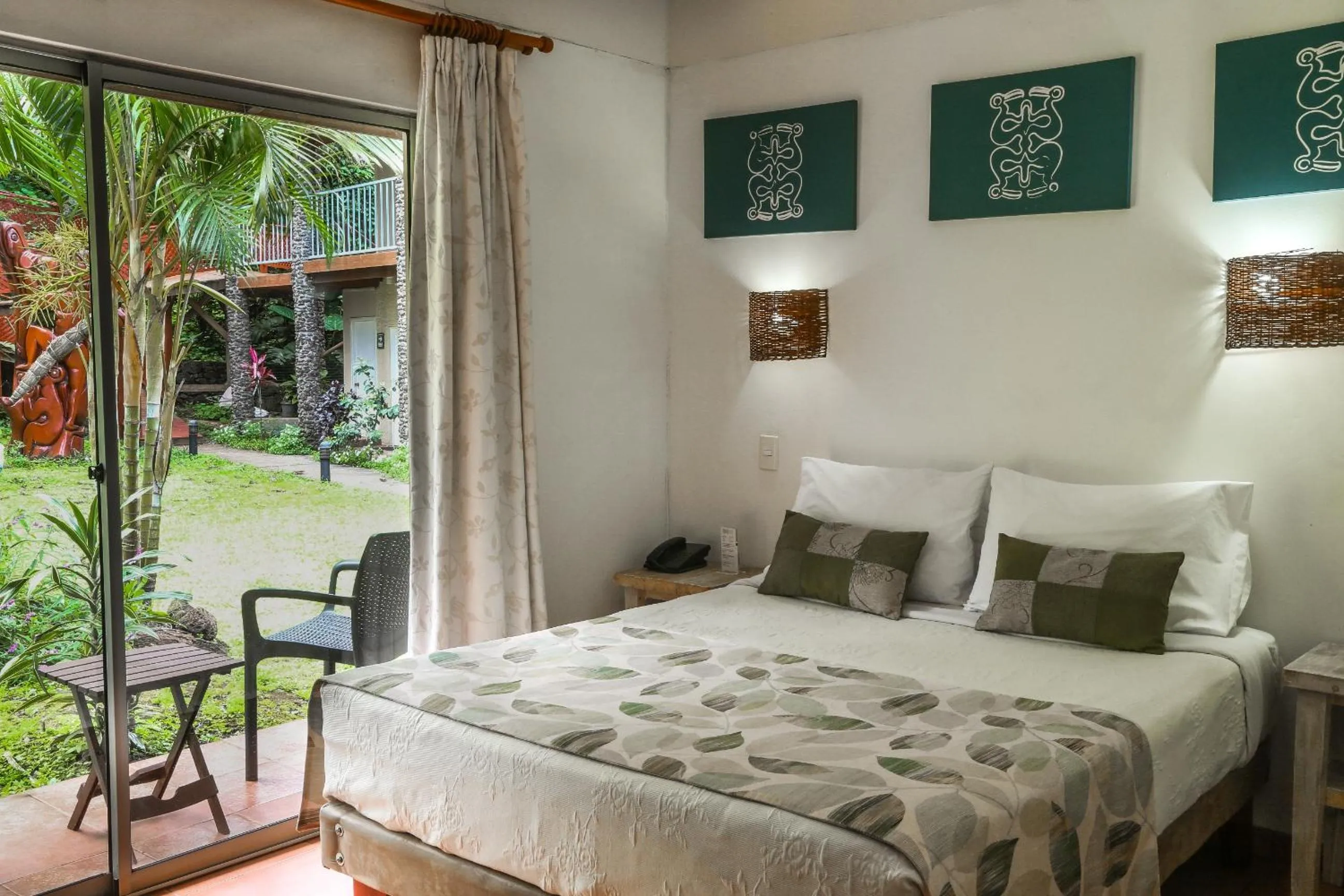 Bed in Easter Island Ecolodge