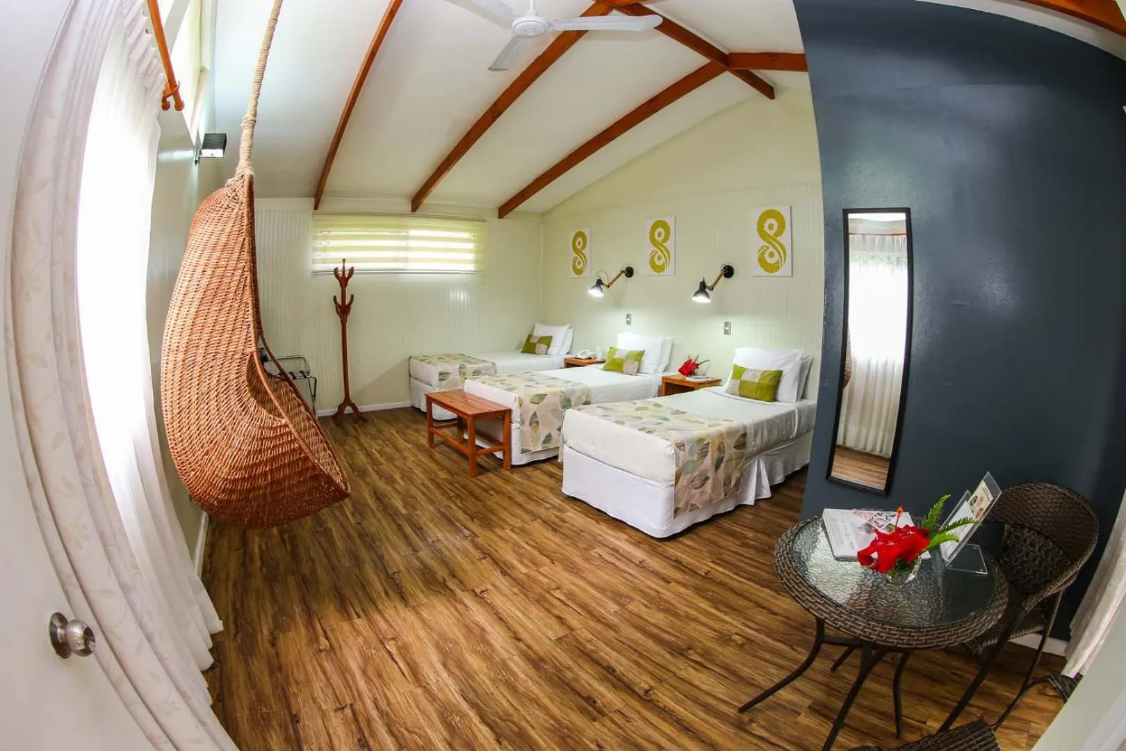 Bed in Easter Island Ecolodge