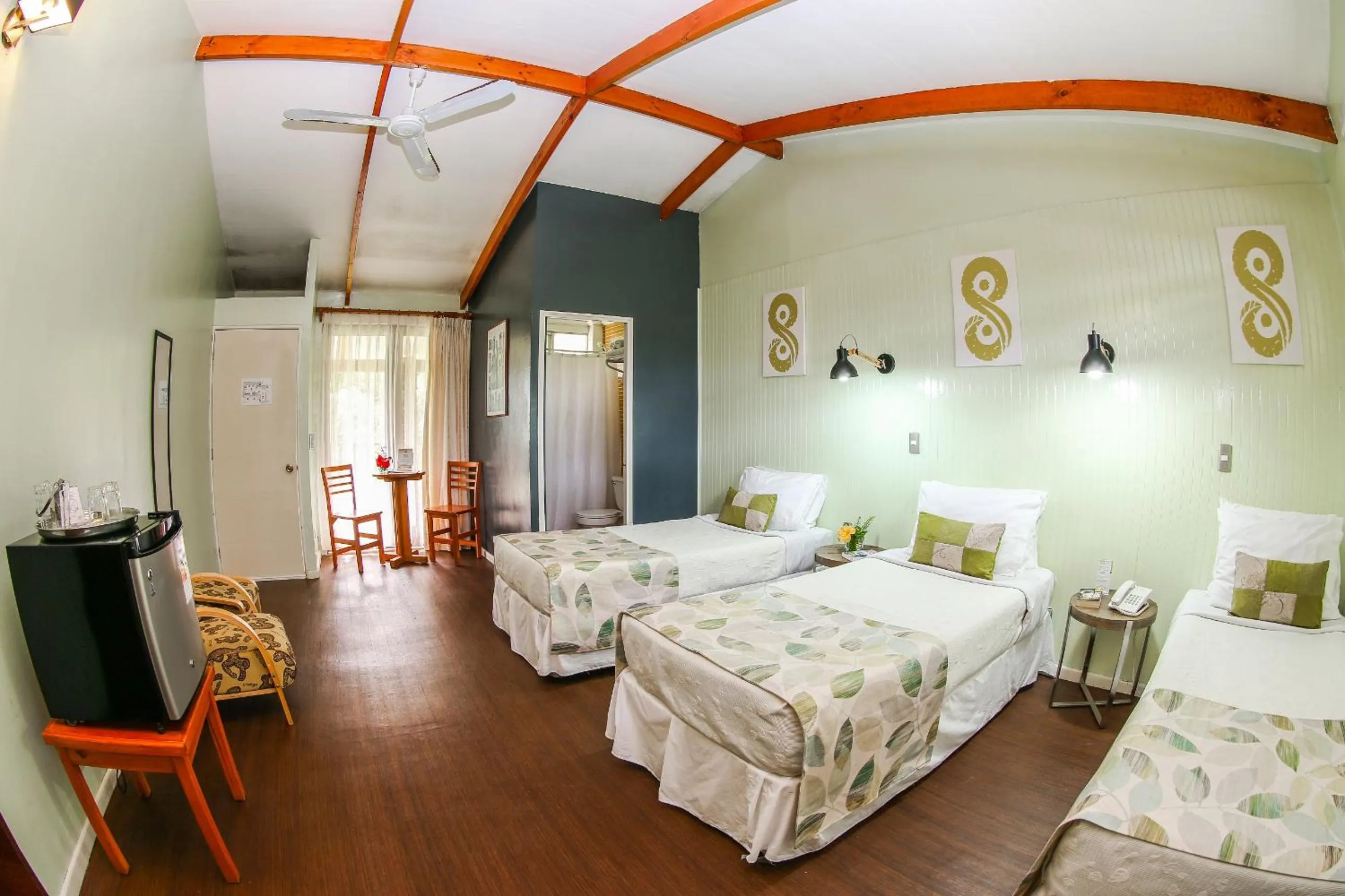 Bed in Easter Island Ecolodge