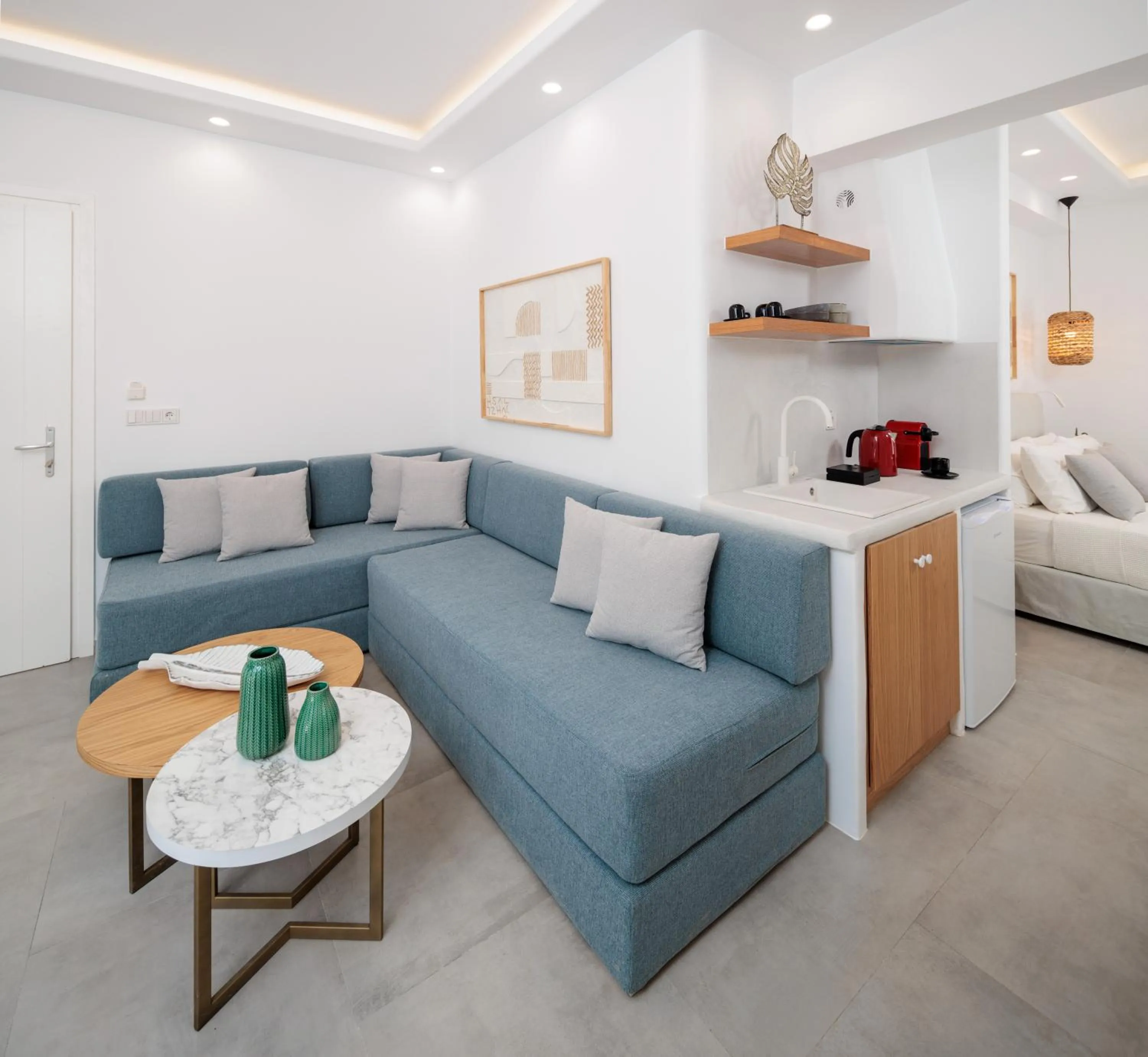 Living room, Bed in Agia Anna Living