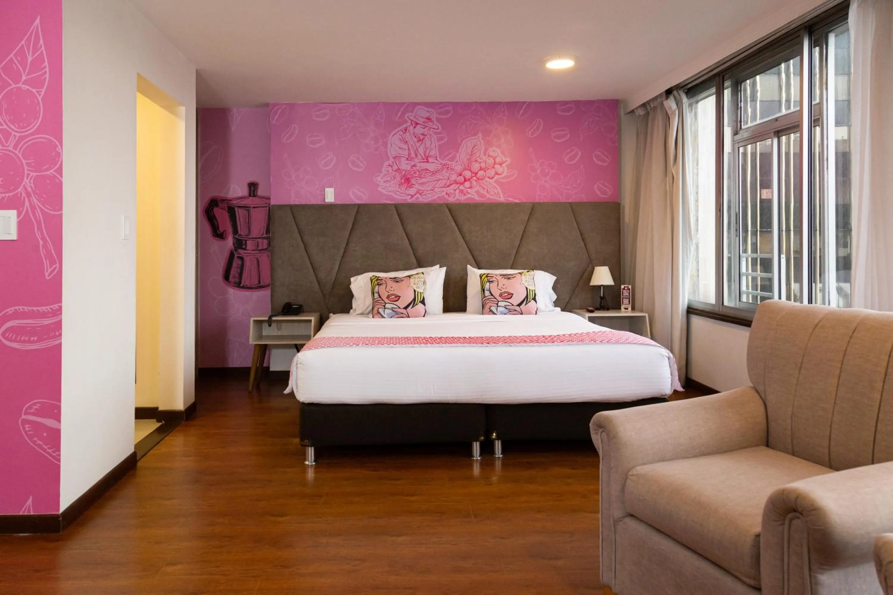 Bed in Pop Art Hotel Las Colinas Manizales