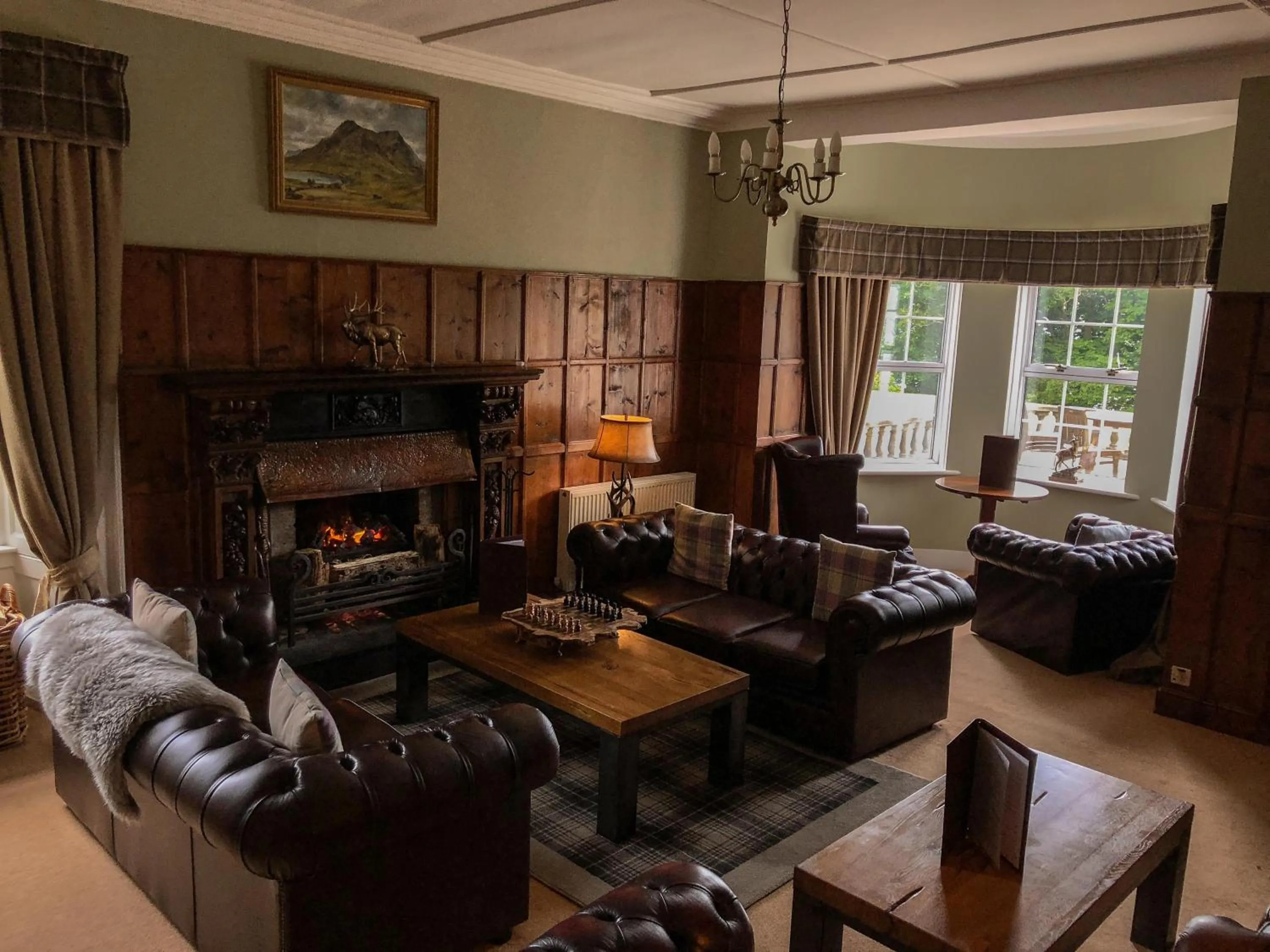 Seating area in Greshornish House Hotel