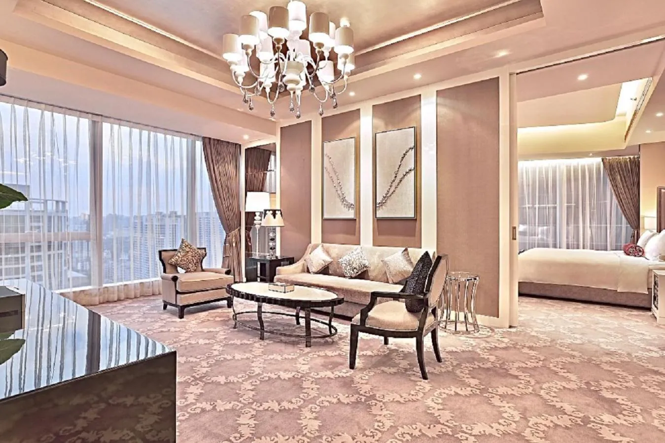 Living room, Bed in Sofitel Guangzhou Sunrich