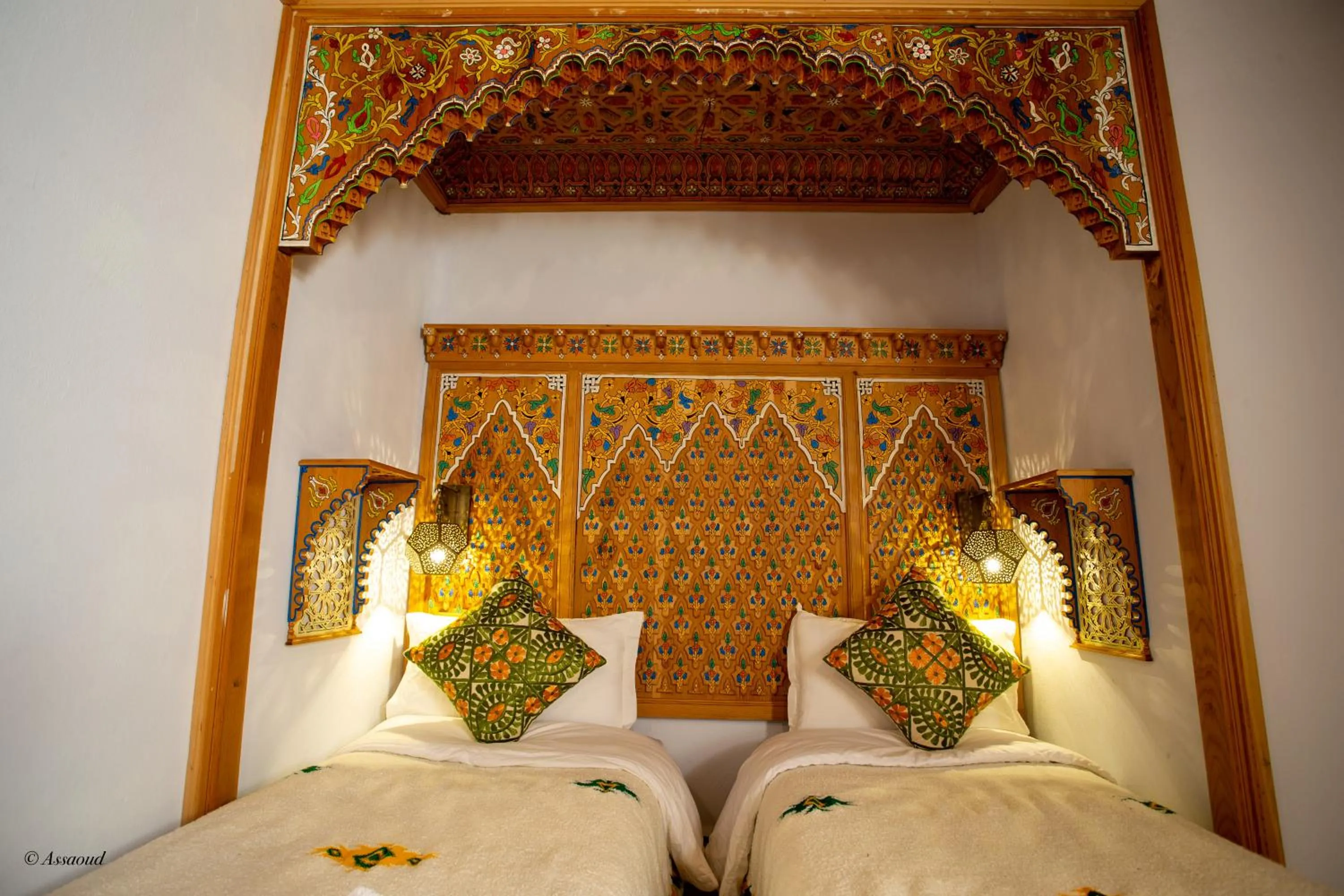Bed in Hotel Dar Mounir