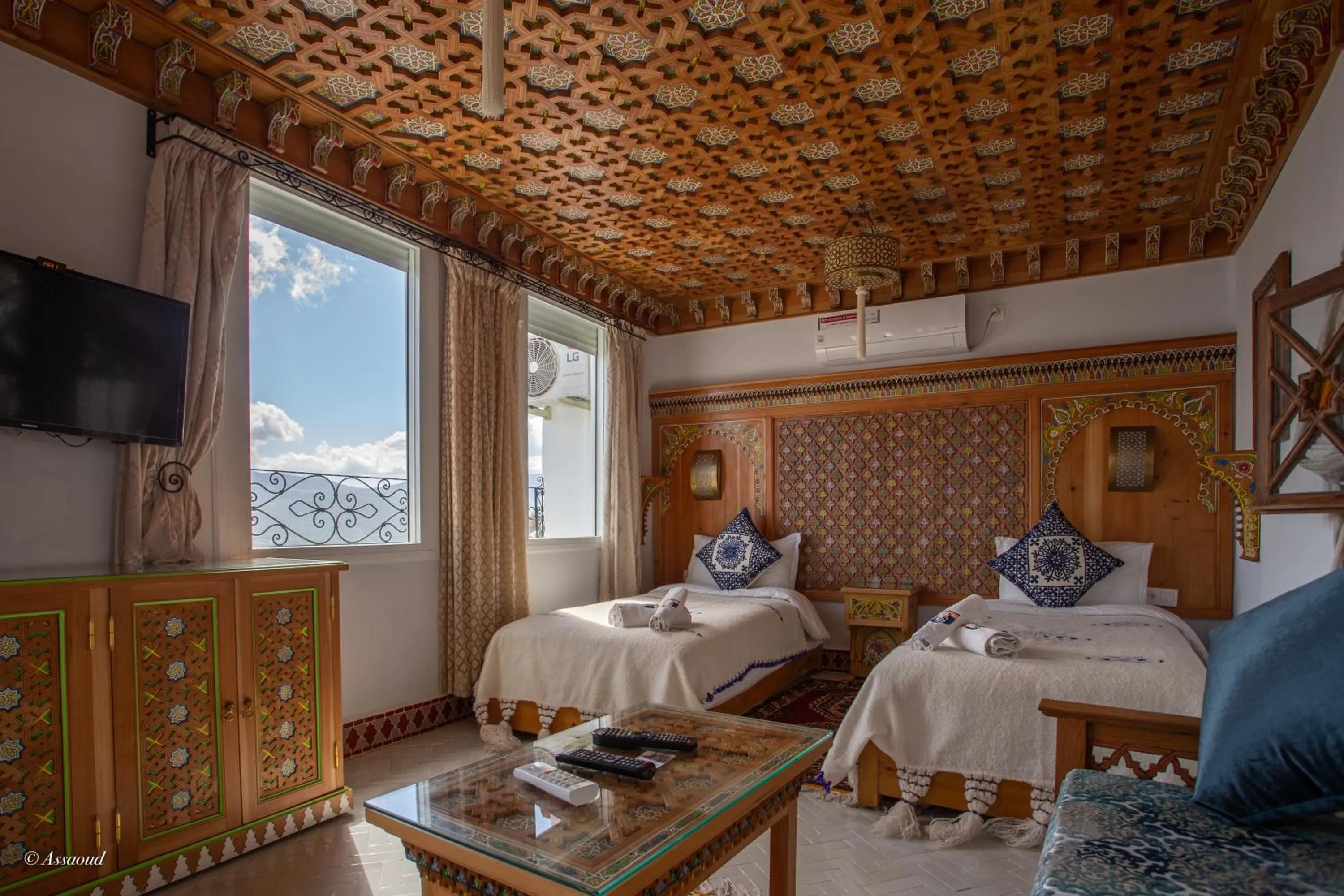 Bed in Hotel Dar Mounir