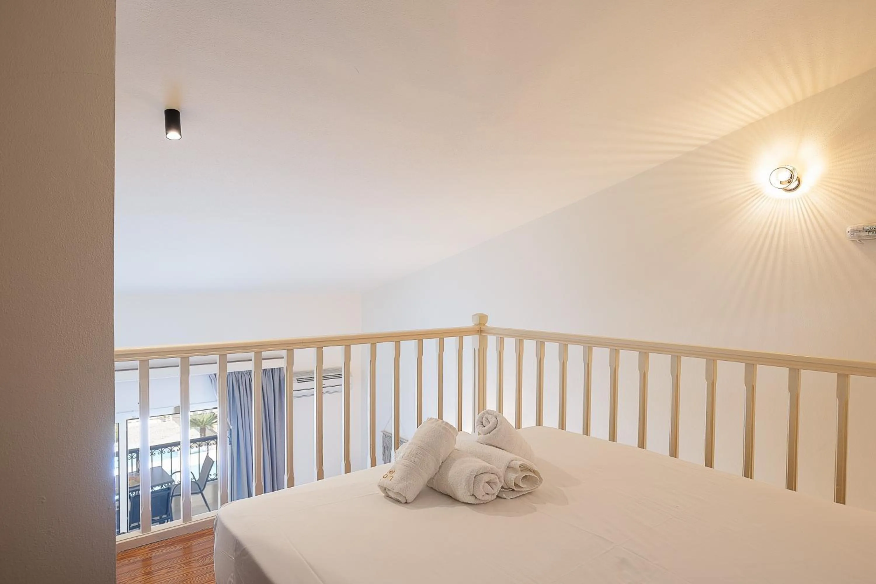 Bed in Lofos Panorama Apartments