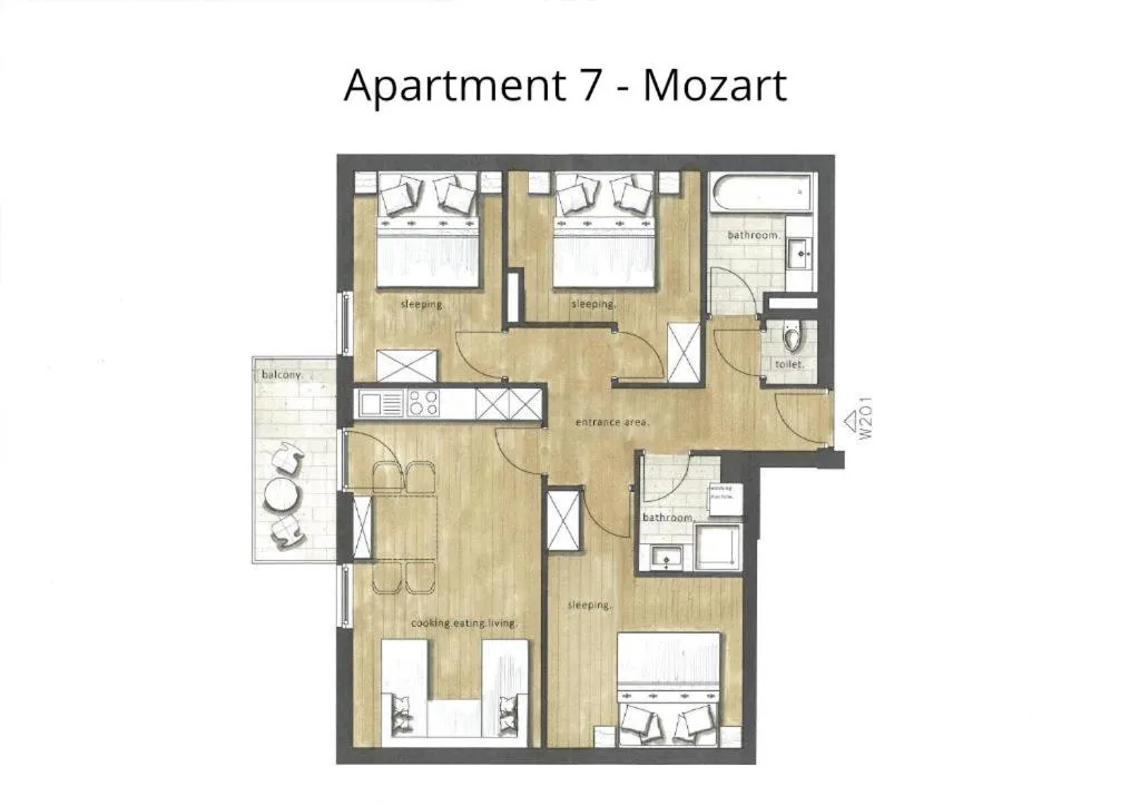 Floor plan in HOMEBOUND APARTMENTS Salzburg City II - contactless check-in