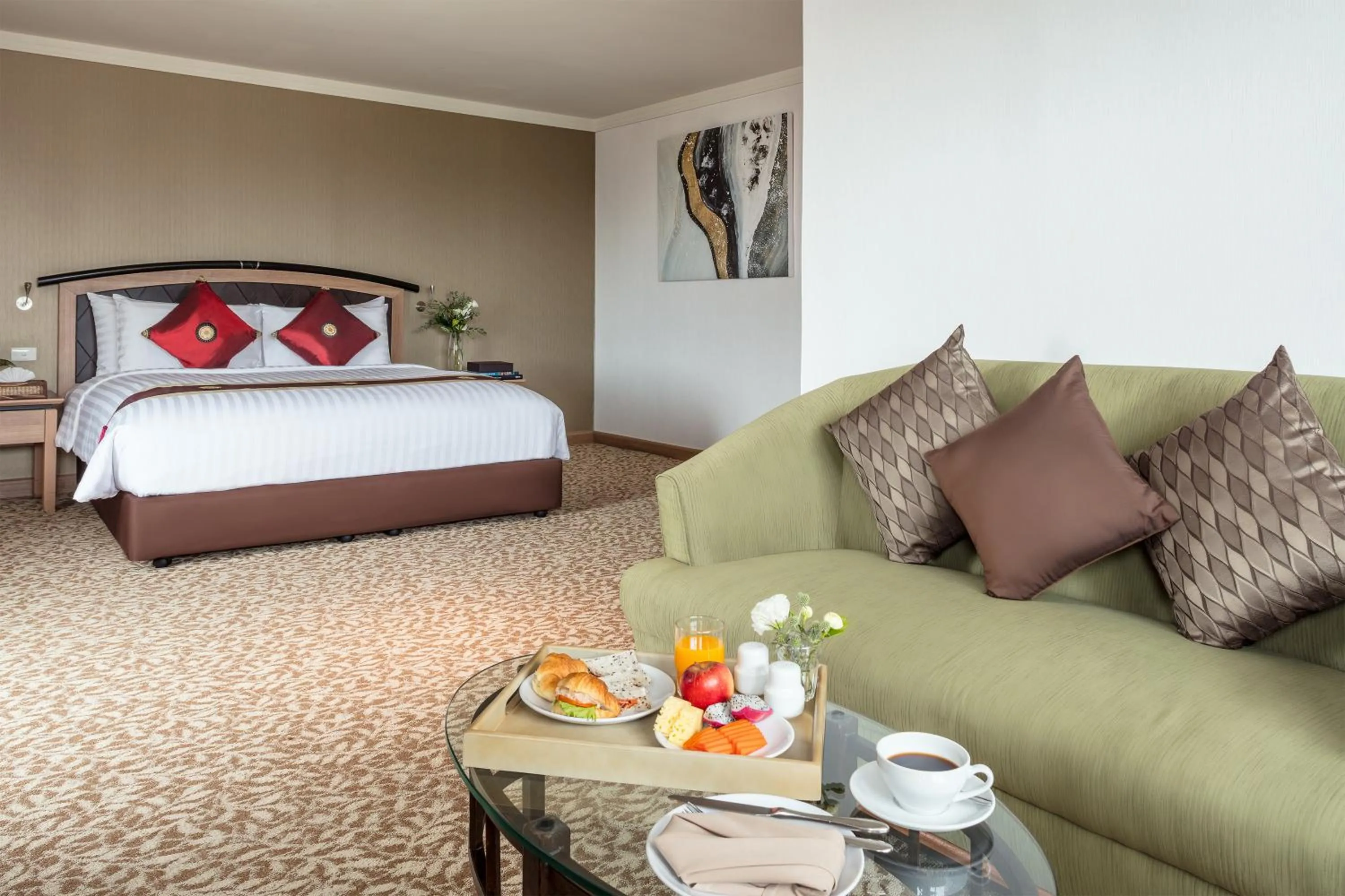 Bed in Baiyoke Sky Hotel