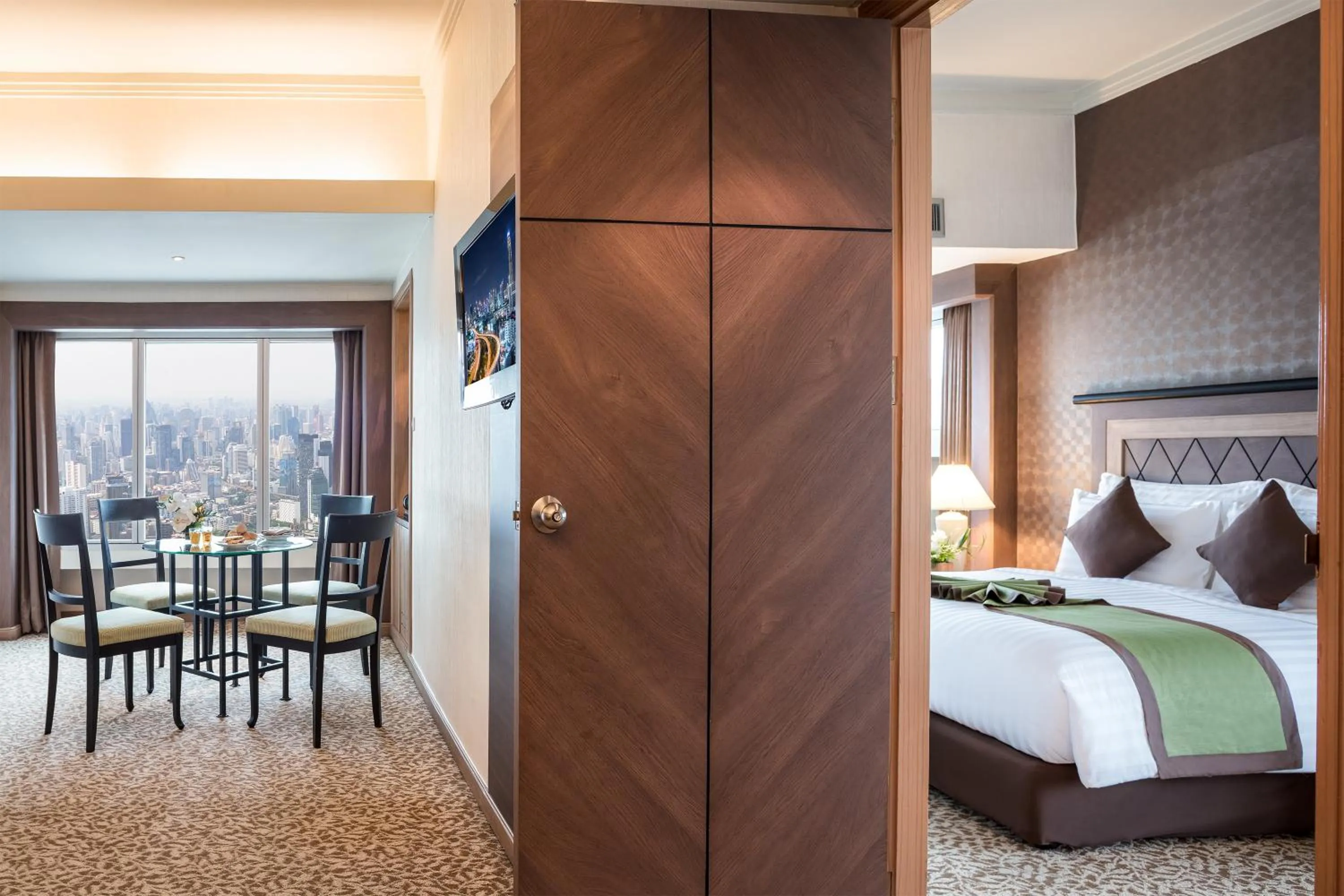 Bed in Baiyoke Sky Hotel