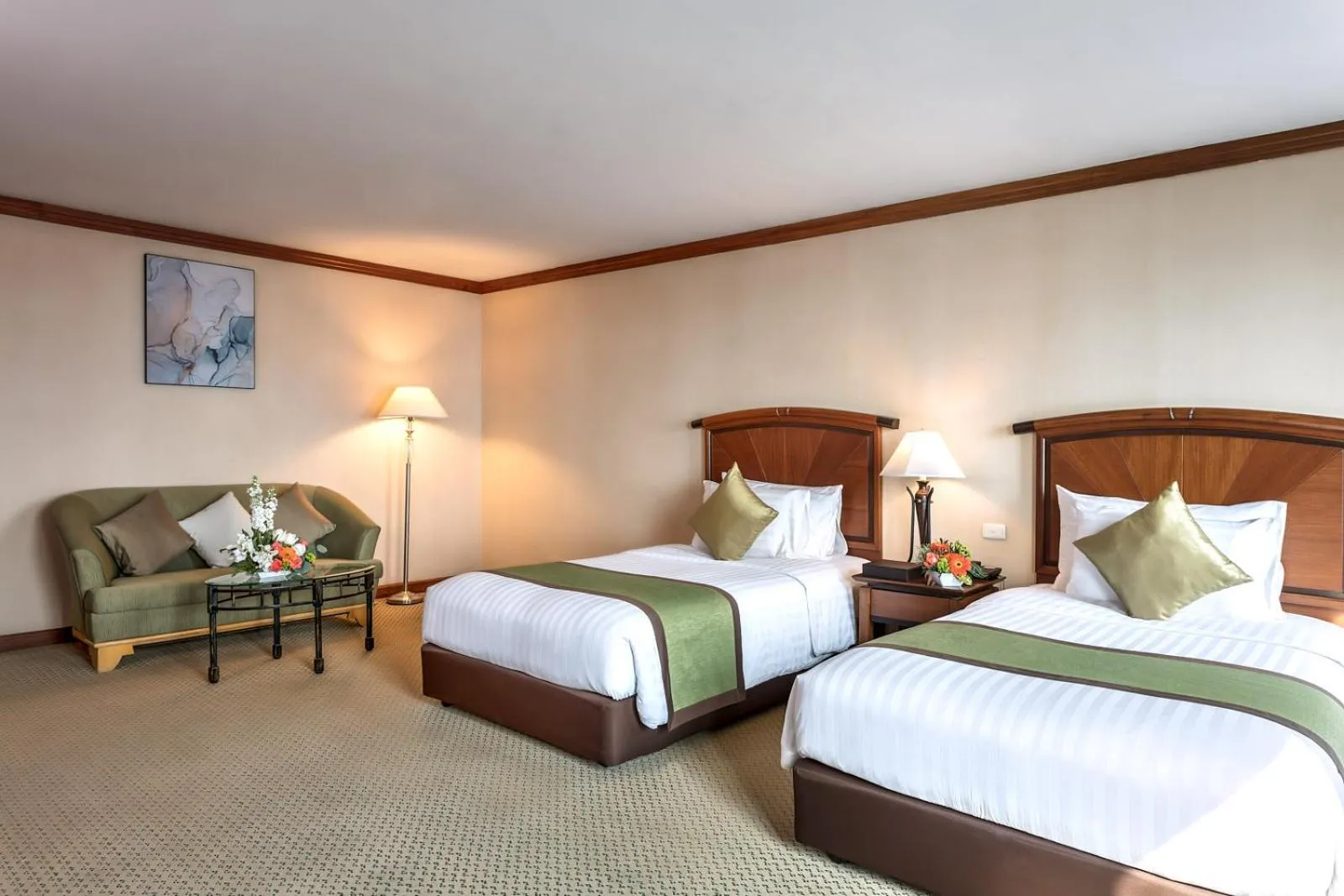 Bed in Baiyoke Sky Hotel