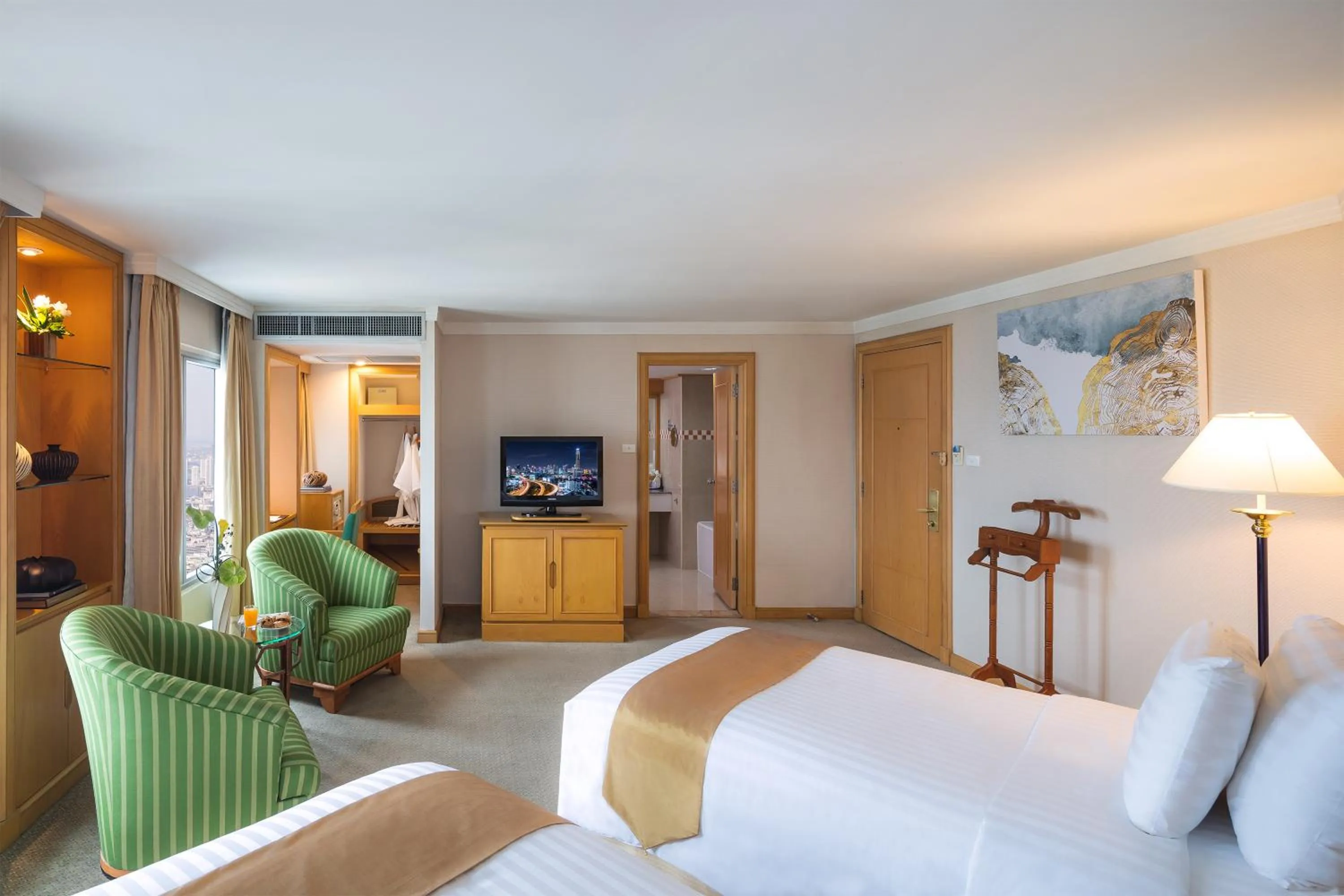 Bed in Baiyoke Sky Hotel