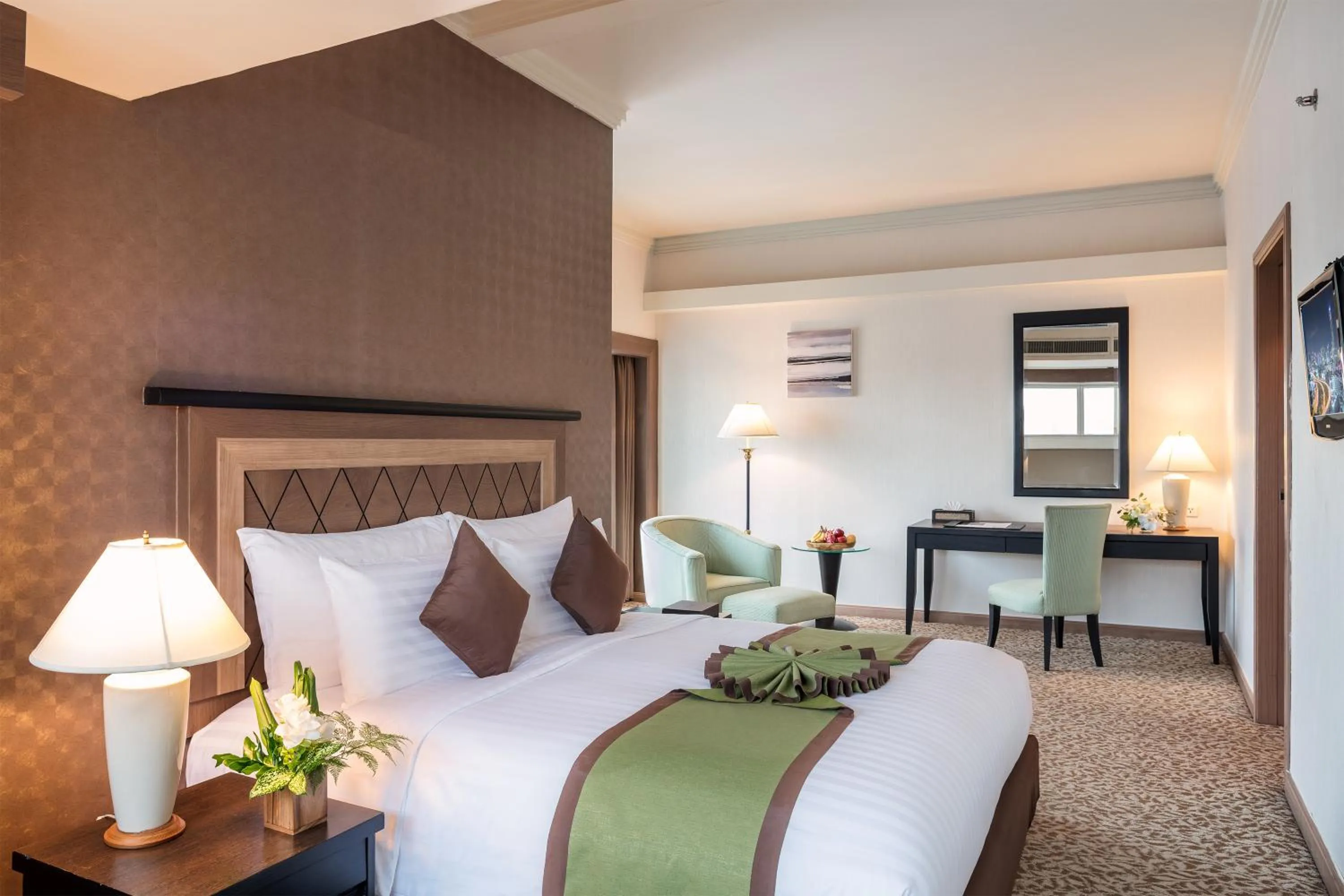 Bed in Baiyoke Sky Hotel