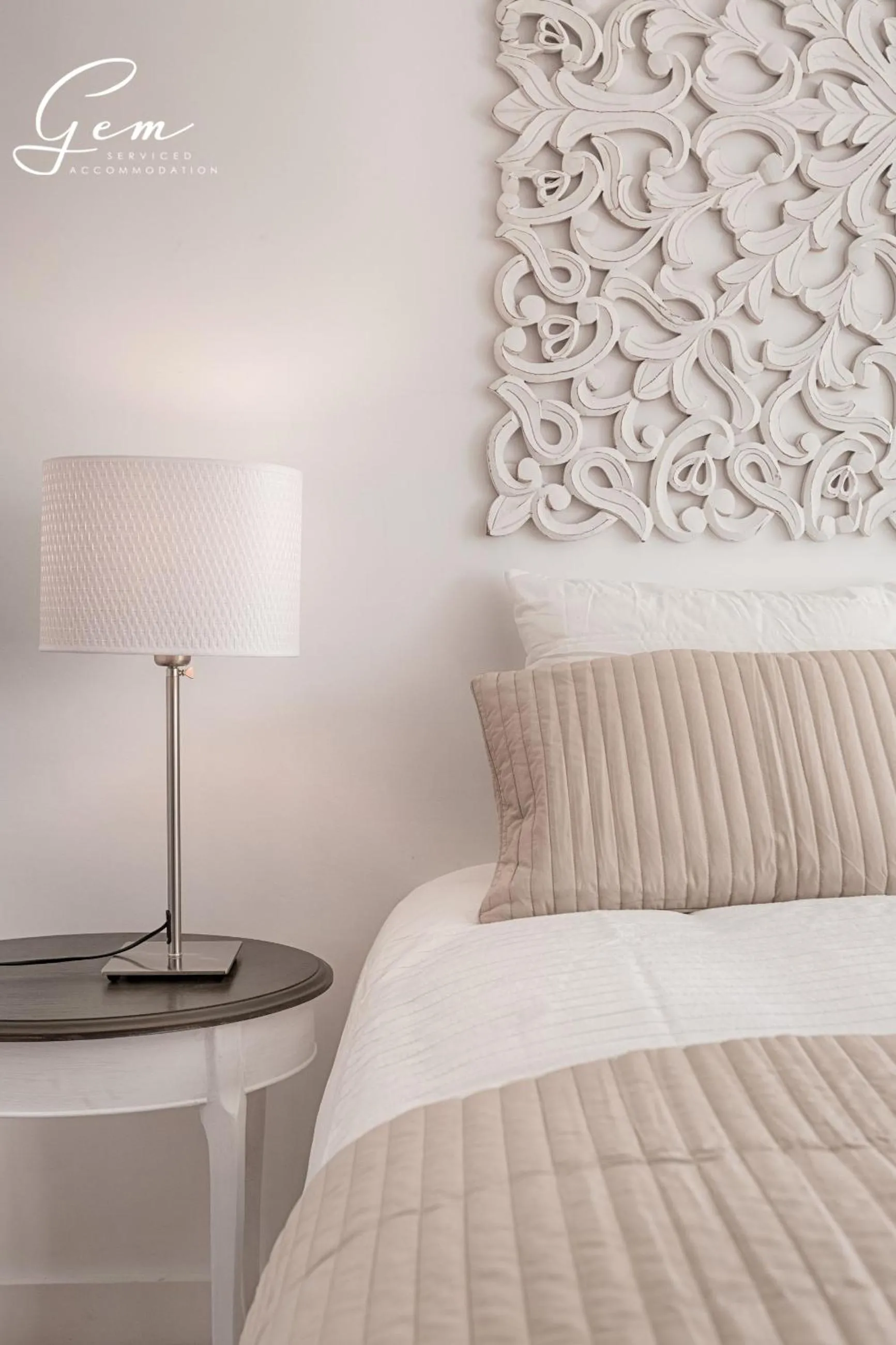 Decorative detail, Bed in Seven Rivers Luxury Apartment