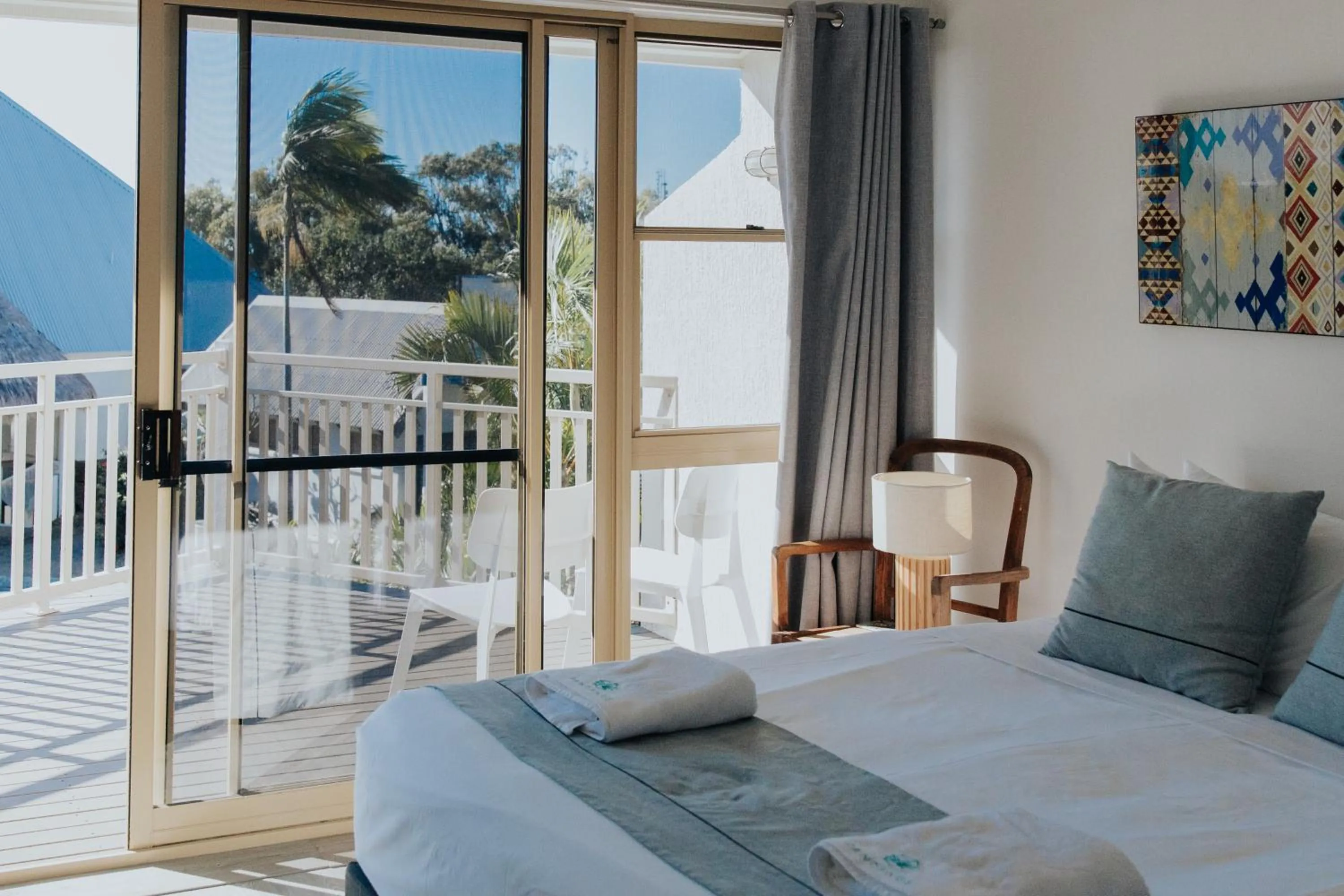 Patio, Bed in Pandanus Palms Holiday Resort