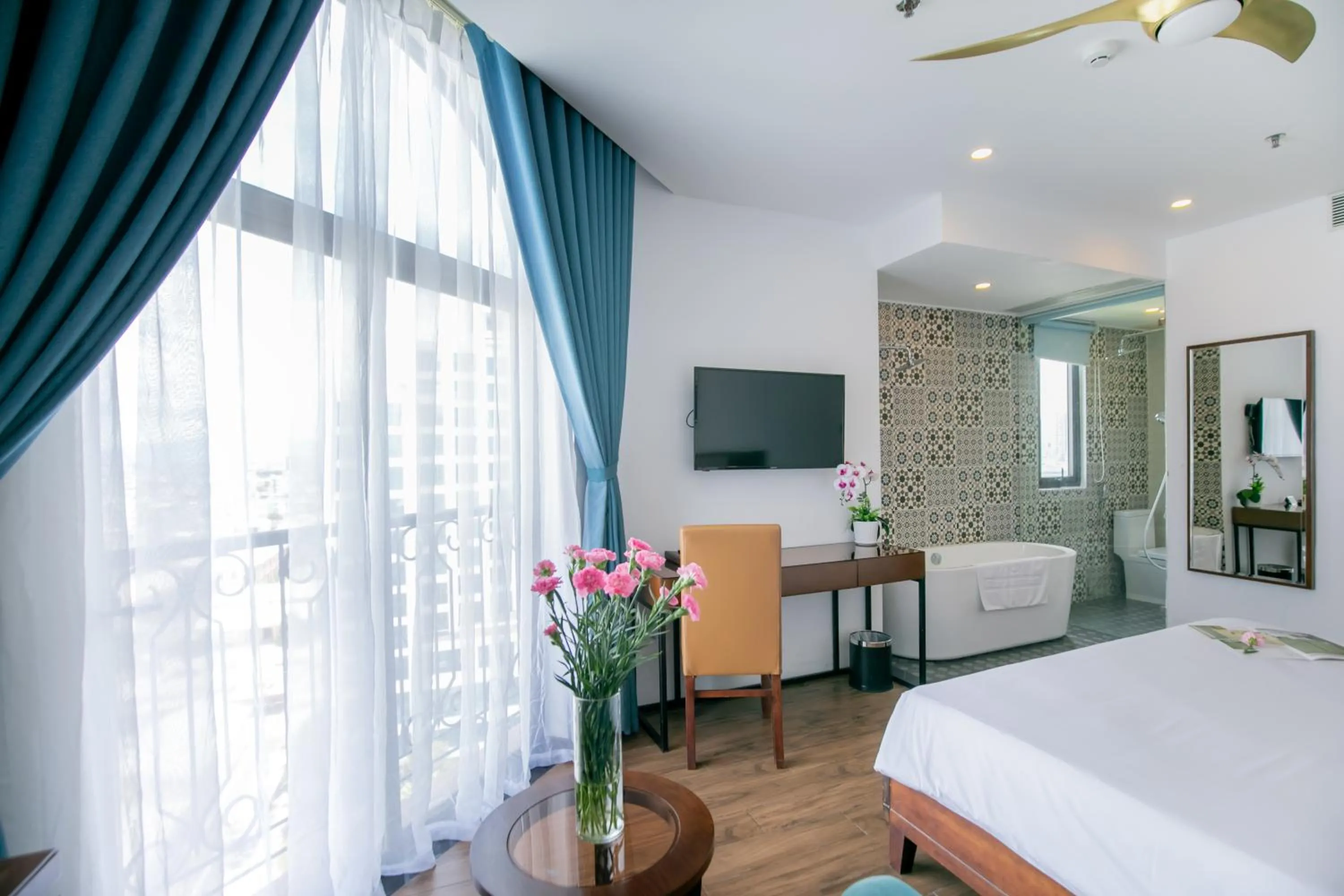 View (from property/room), Bed in Ritzy Boutique Hotel Da Nang Beach
