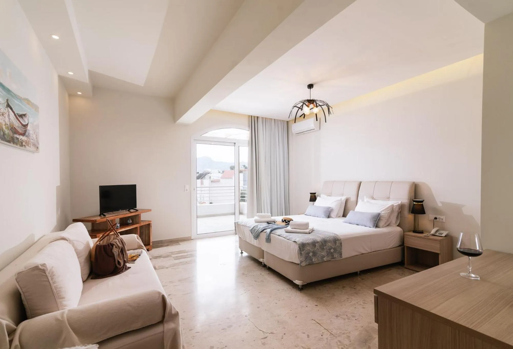 Bed in Myrtis Spa Hotel