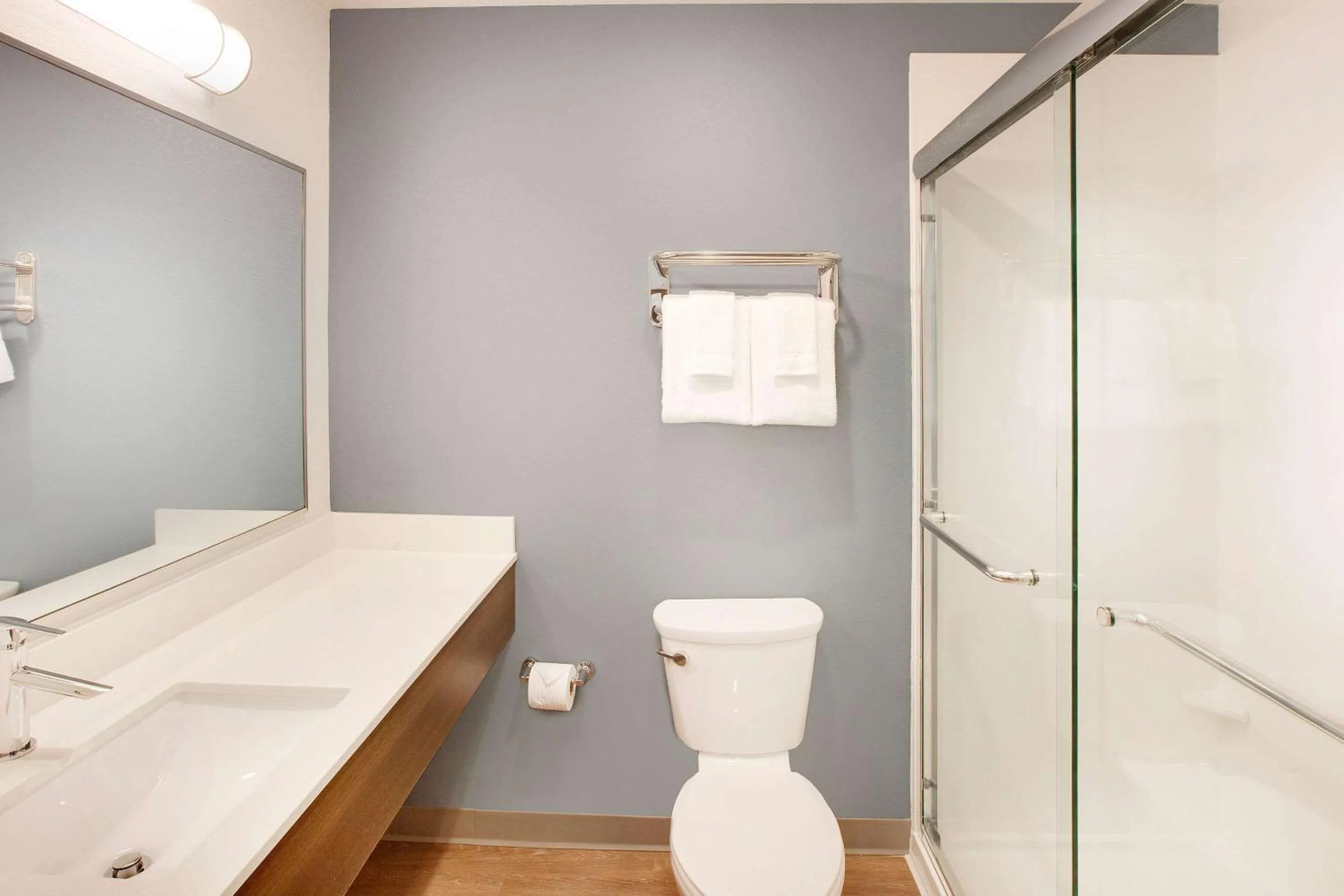 Bathroom in WoodSpring Suites Houston Northwest