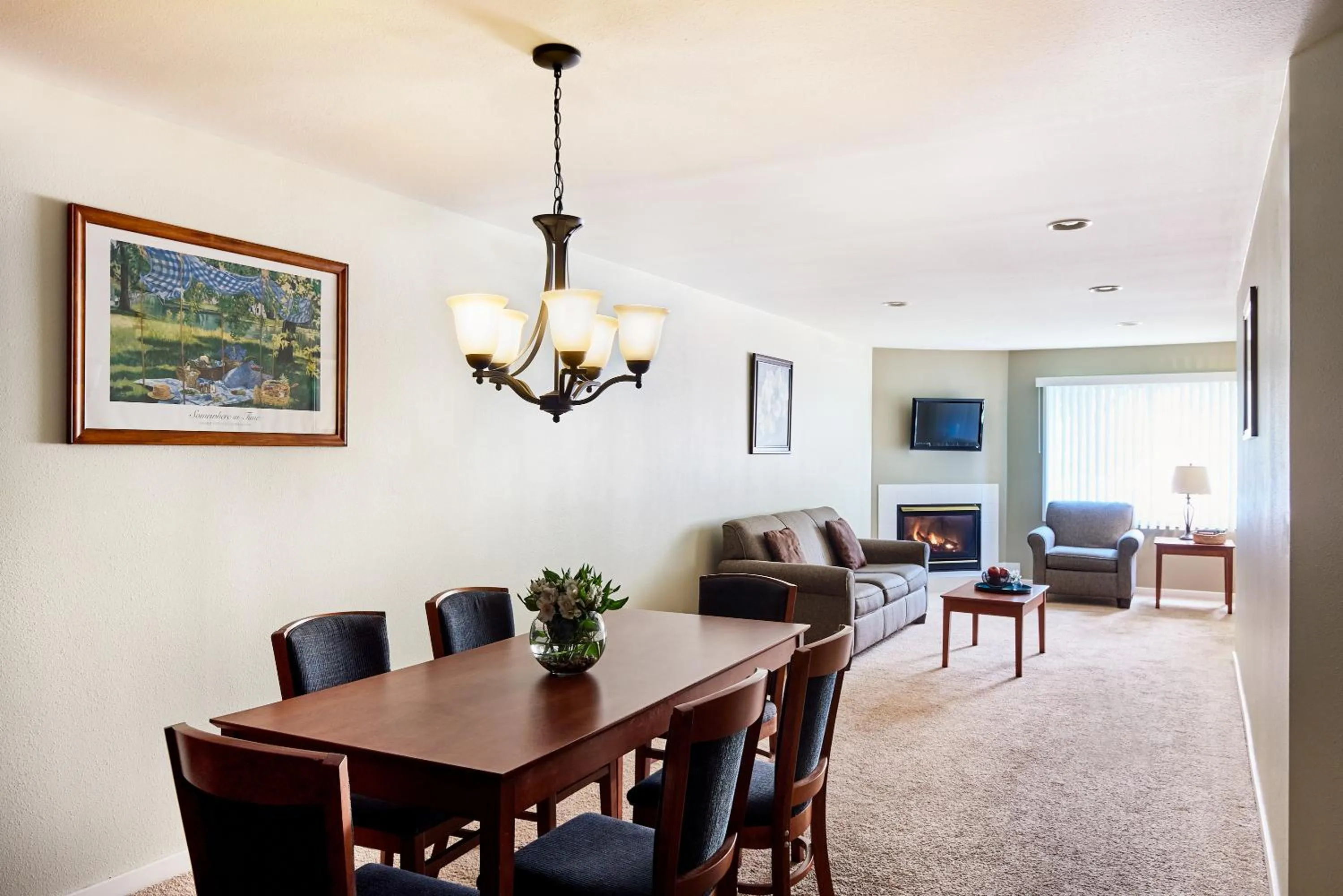 Living room in The Cove of Lake Geneva