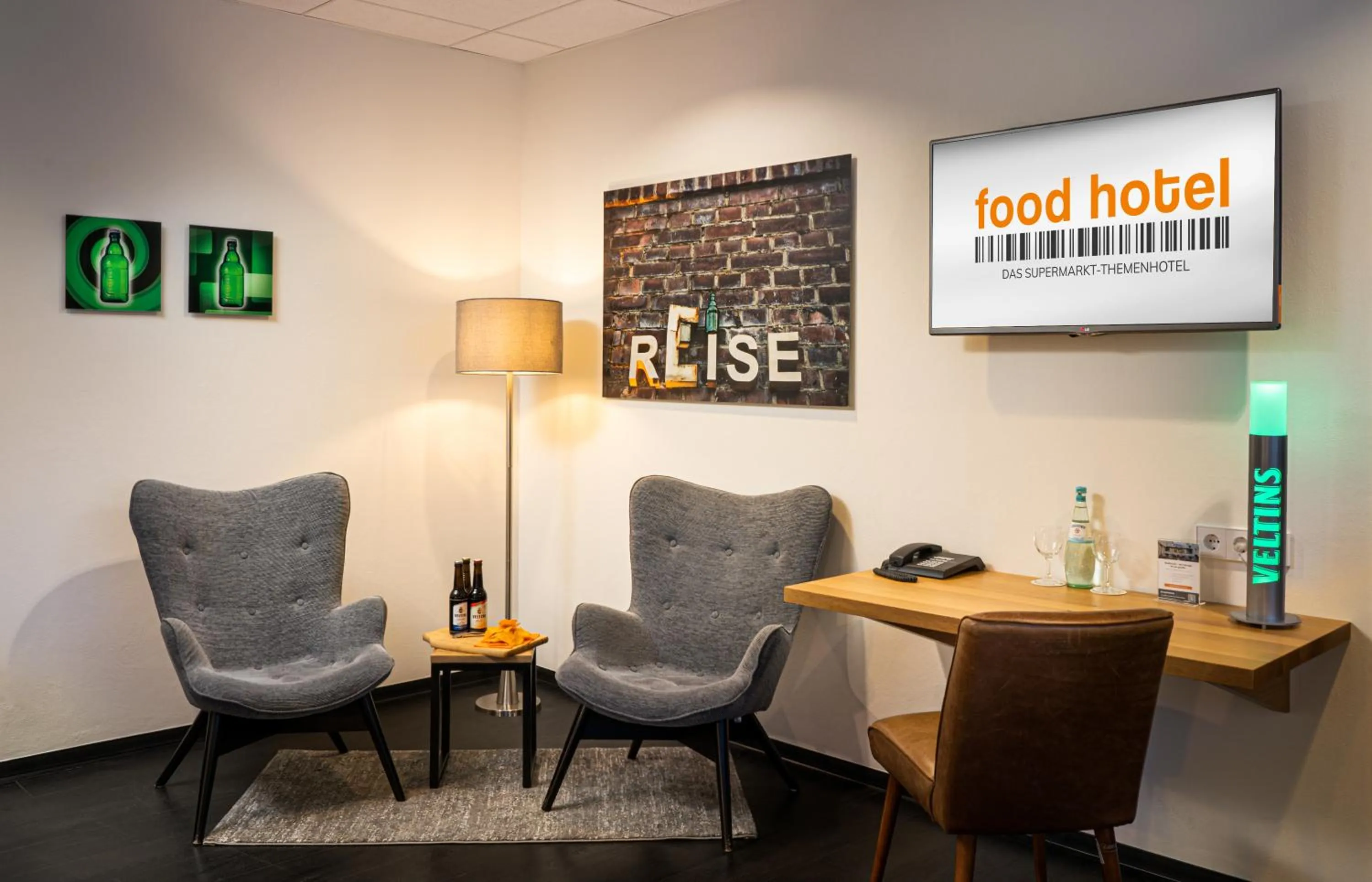 Seating area in Food Hotel