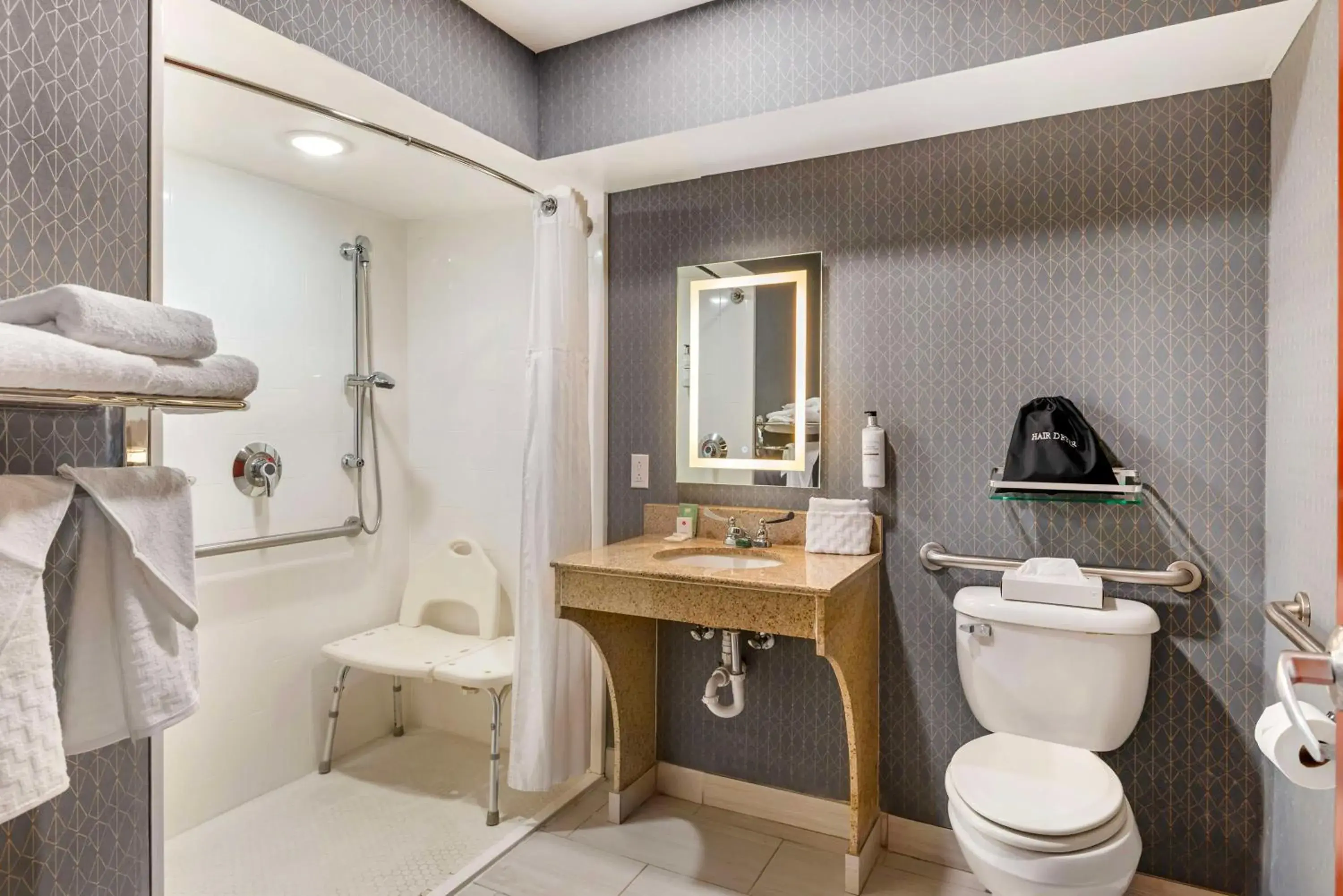 King Room with Roll-In Shower - Disability Access in Best Western Premier Richmond City Gateway King Room with Roll-In Shower - Disability Access in Best Western Premier Richmond City Gateway