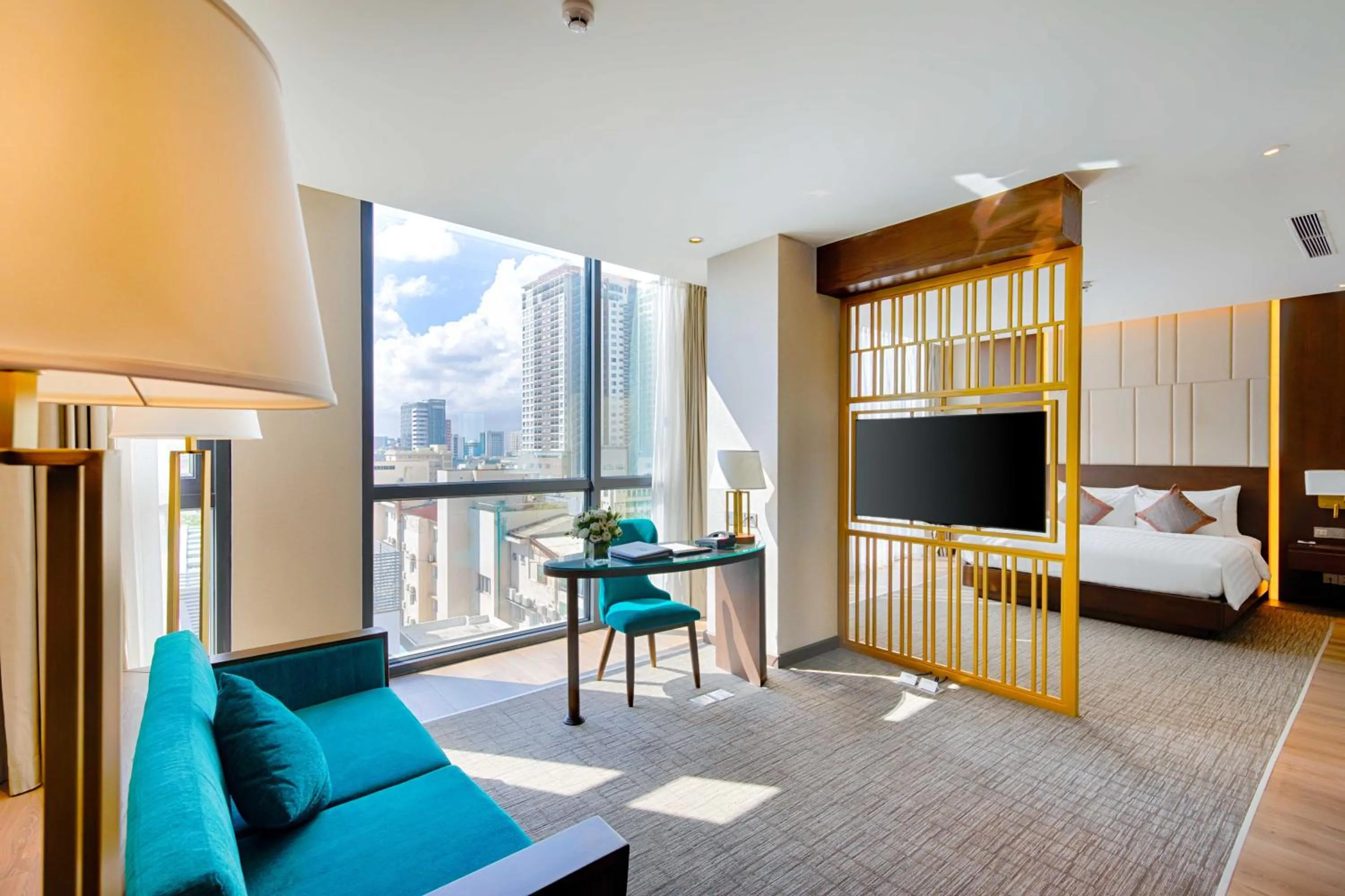 View (from property/room), Bed in New Orient Hotel Da Nang