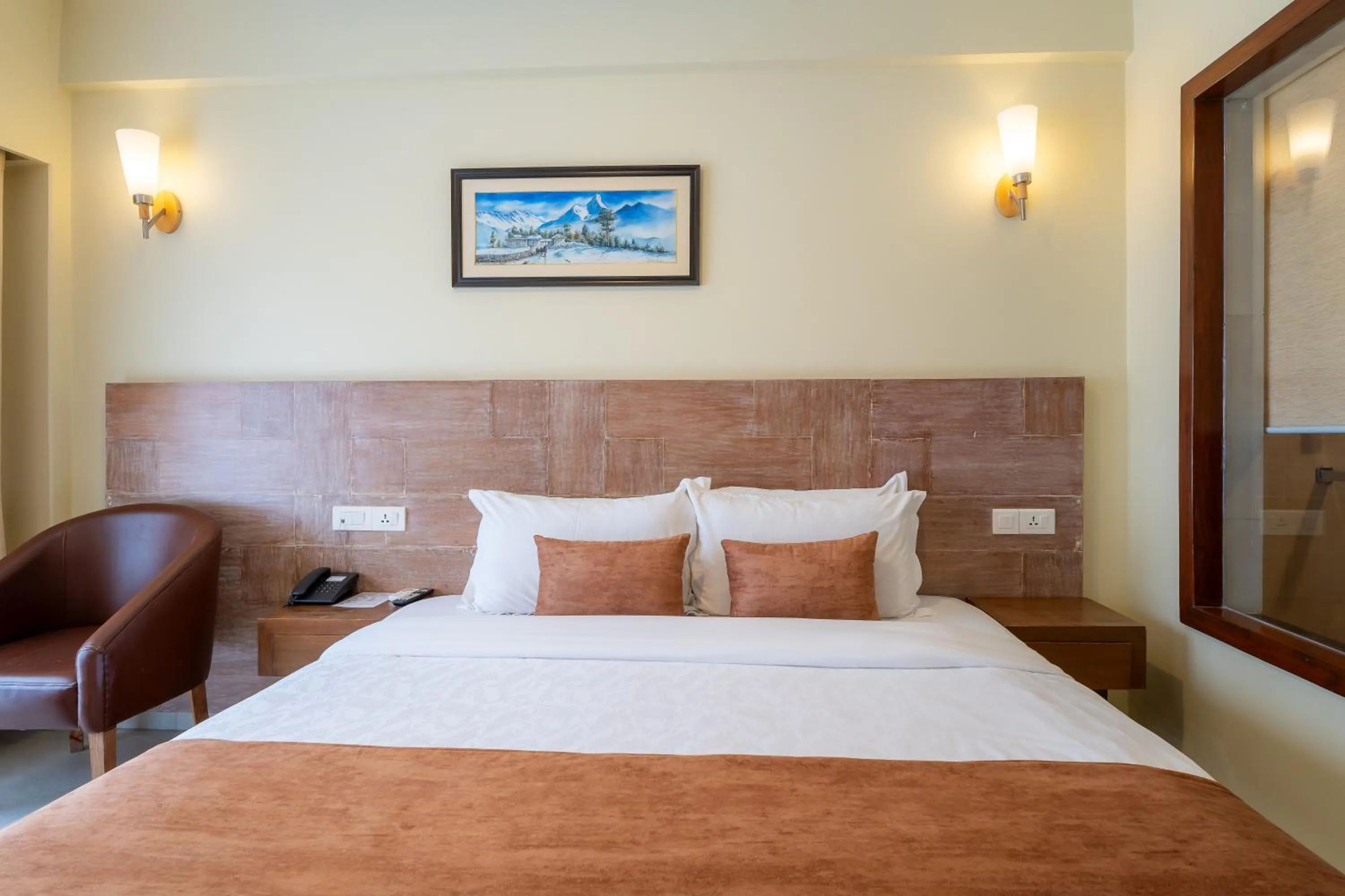 Decorative detail, Bed in Hotel Haven O' Ganga