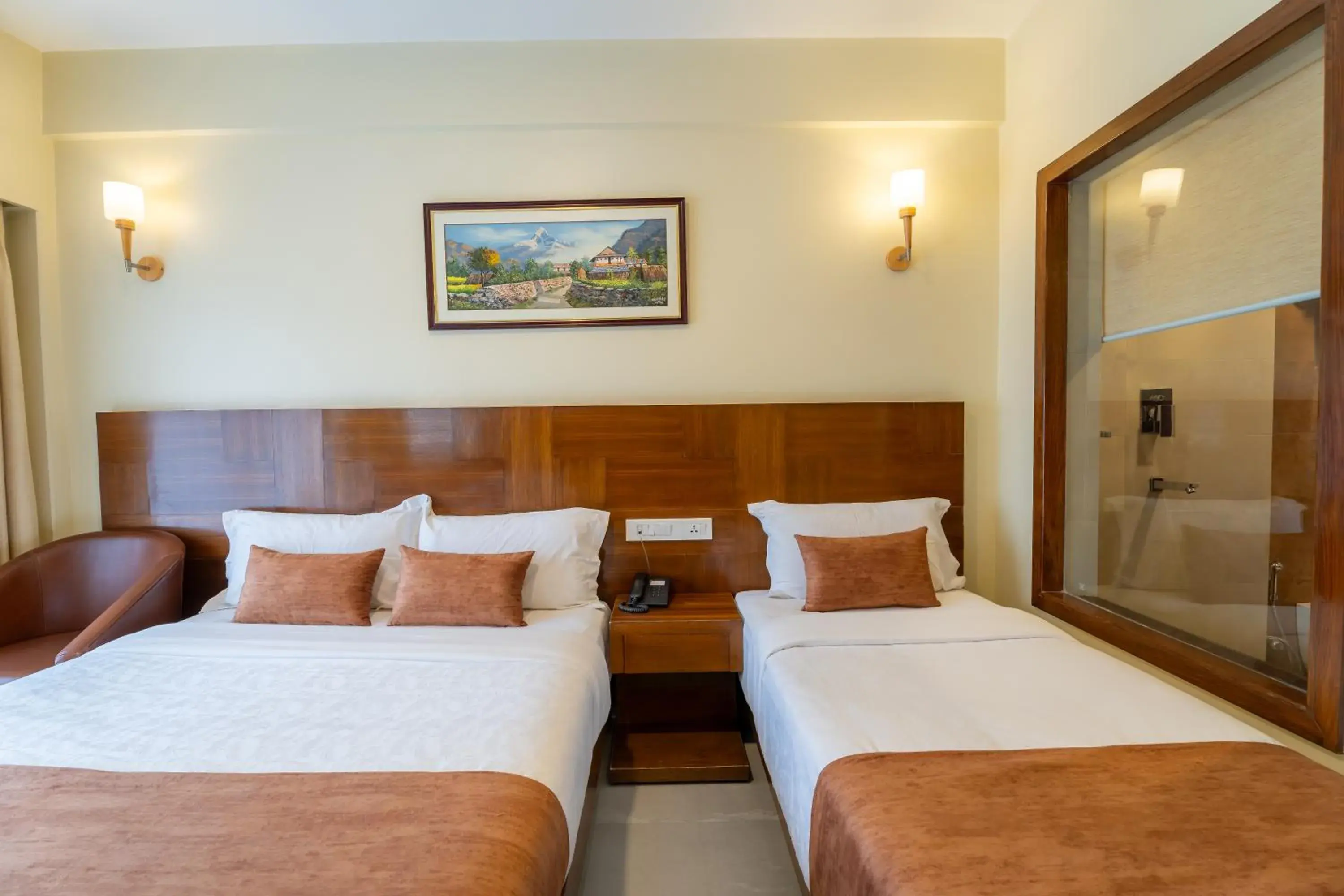 Family Room with Balcony in Hotel Haven O' Ganga Family Room with Balcony in Hotel Haven O' Ganga