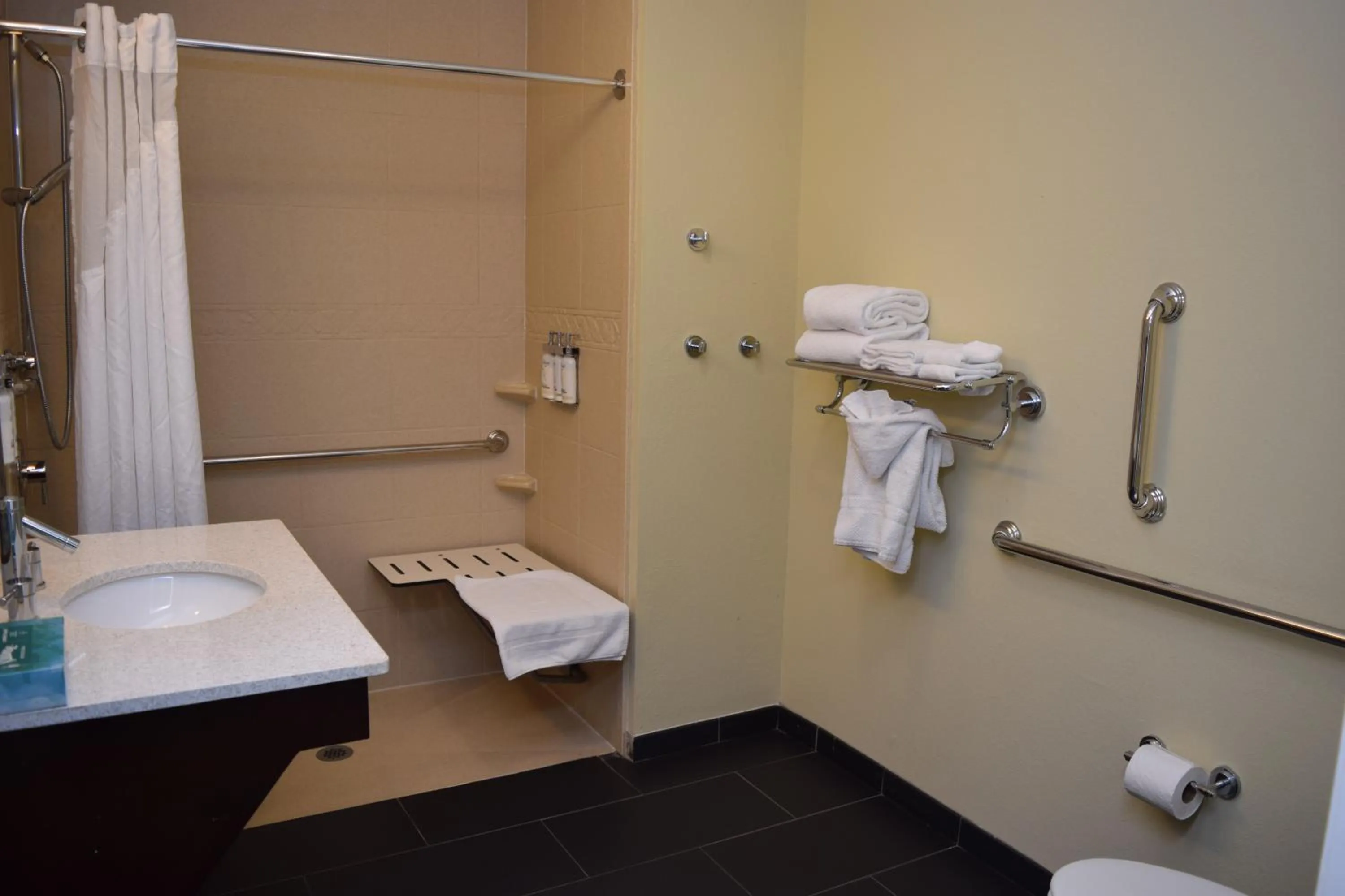Shower in Staybridge Suites Syracuse Liverpool by IHG