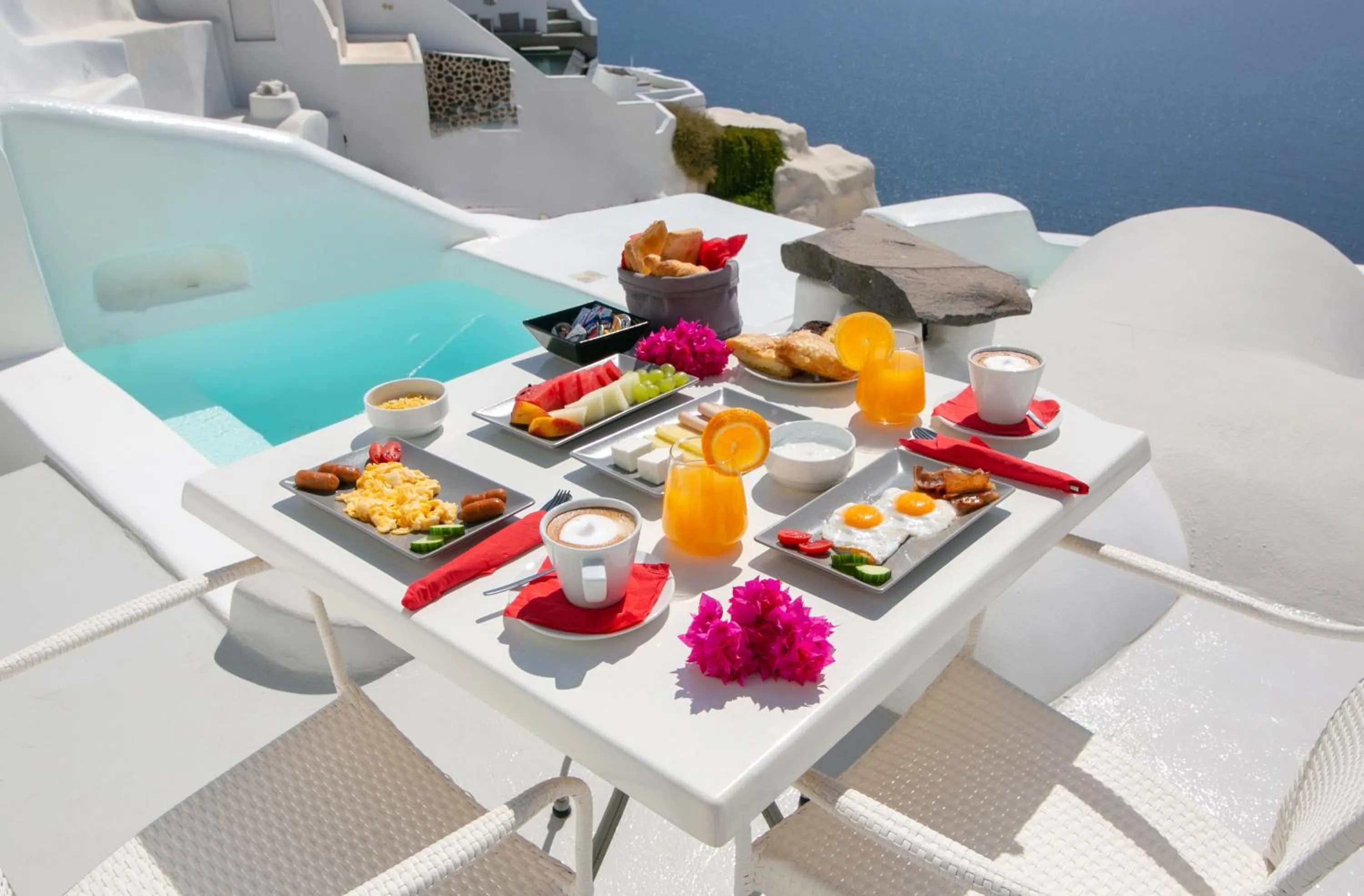Continental breakfast in Onar Villas Oia - Onar Hotels Collection
