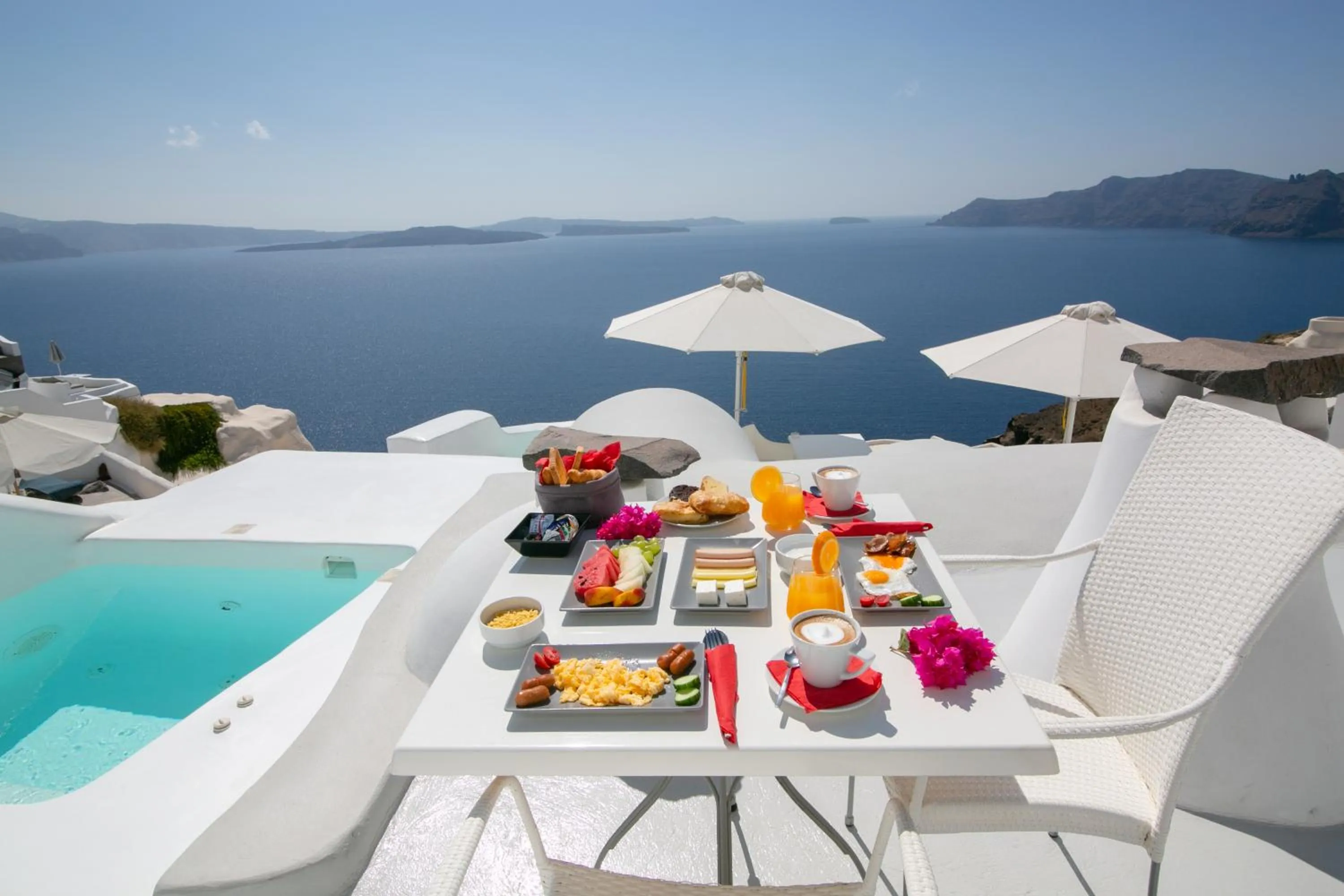 Continental breakfast in Onar Villas Oia - Onar Hotels Collection