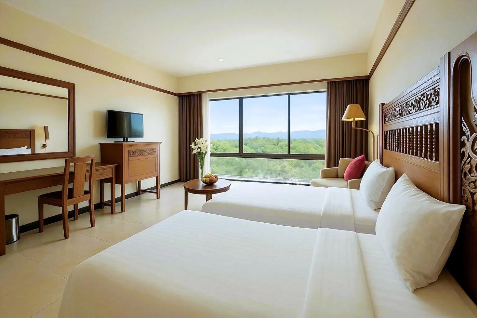 Bed in Loei Palace Hotel