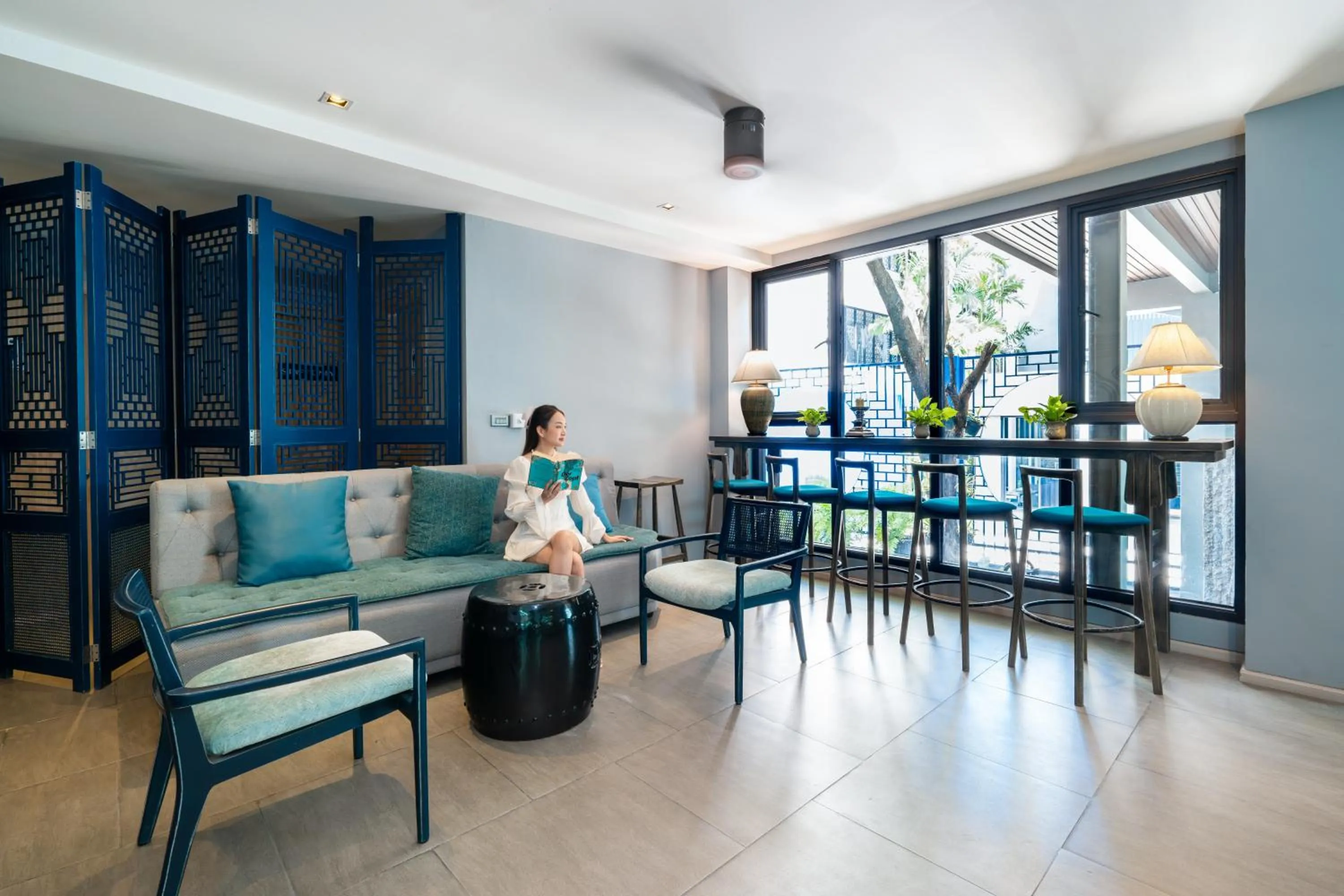 Seating area in Bhukitta Boutique Hotel Phuket Town